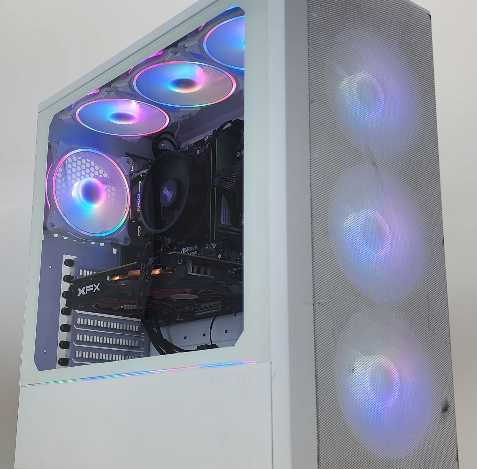 Gaming PC Ryzen 5 1600 8GB RAM 256GB SSD + 500GB HDD RX 470 8GB Win11 Computer