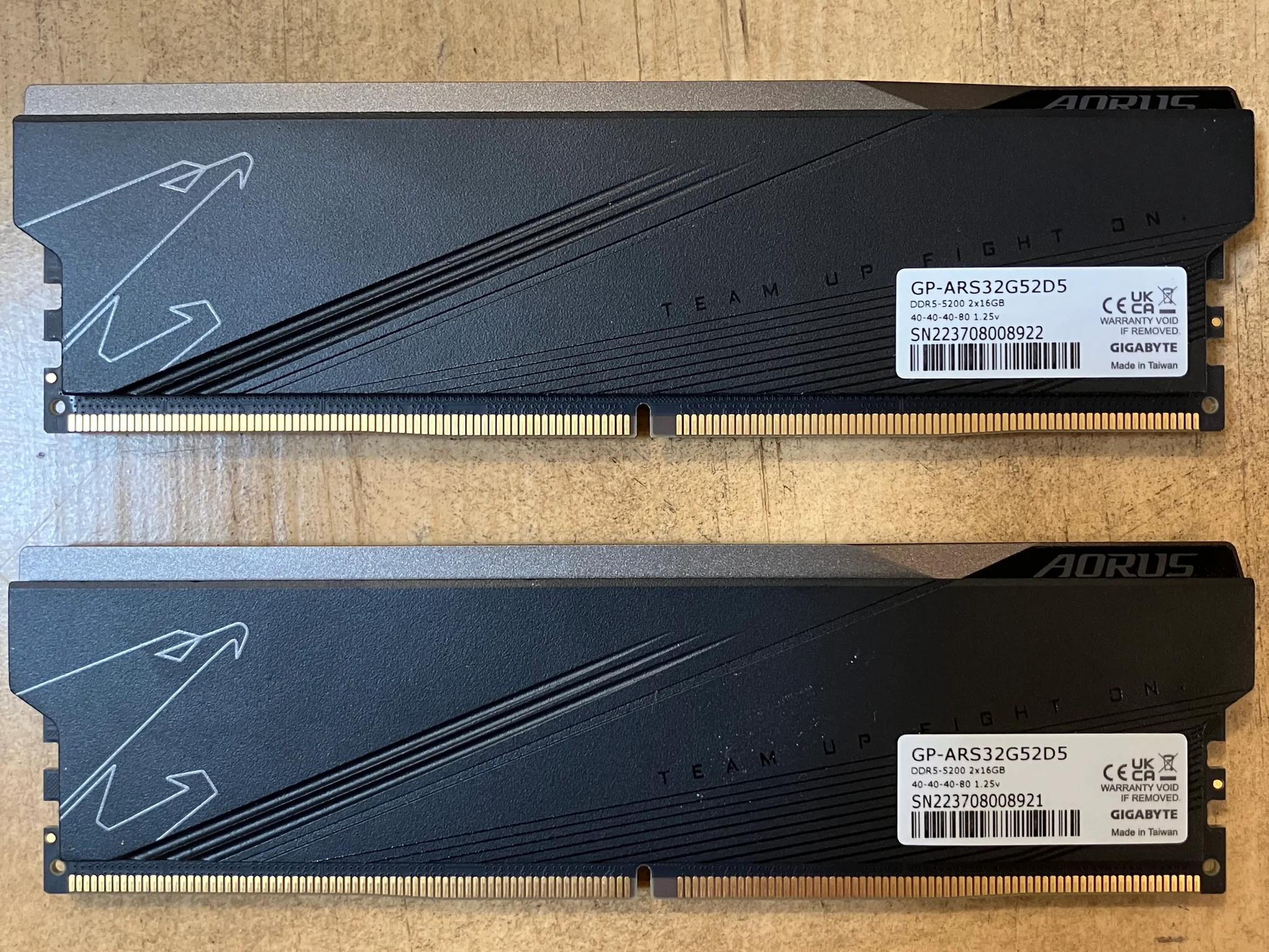 Gigabyte Aorus DDR5 32 GB (2x16GB) 5200 MHz