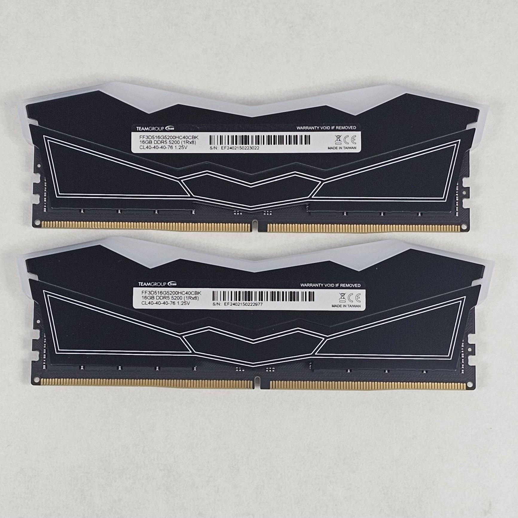 32GB DDR5 (2x16GB) CL40 5200MT/s TEAMGROUP T-Force Delta RGB