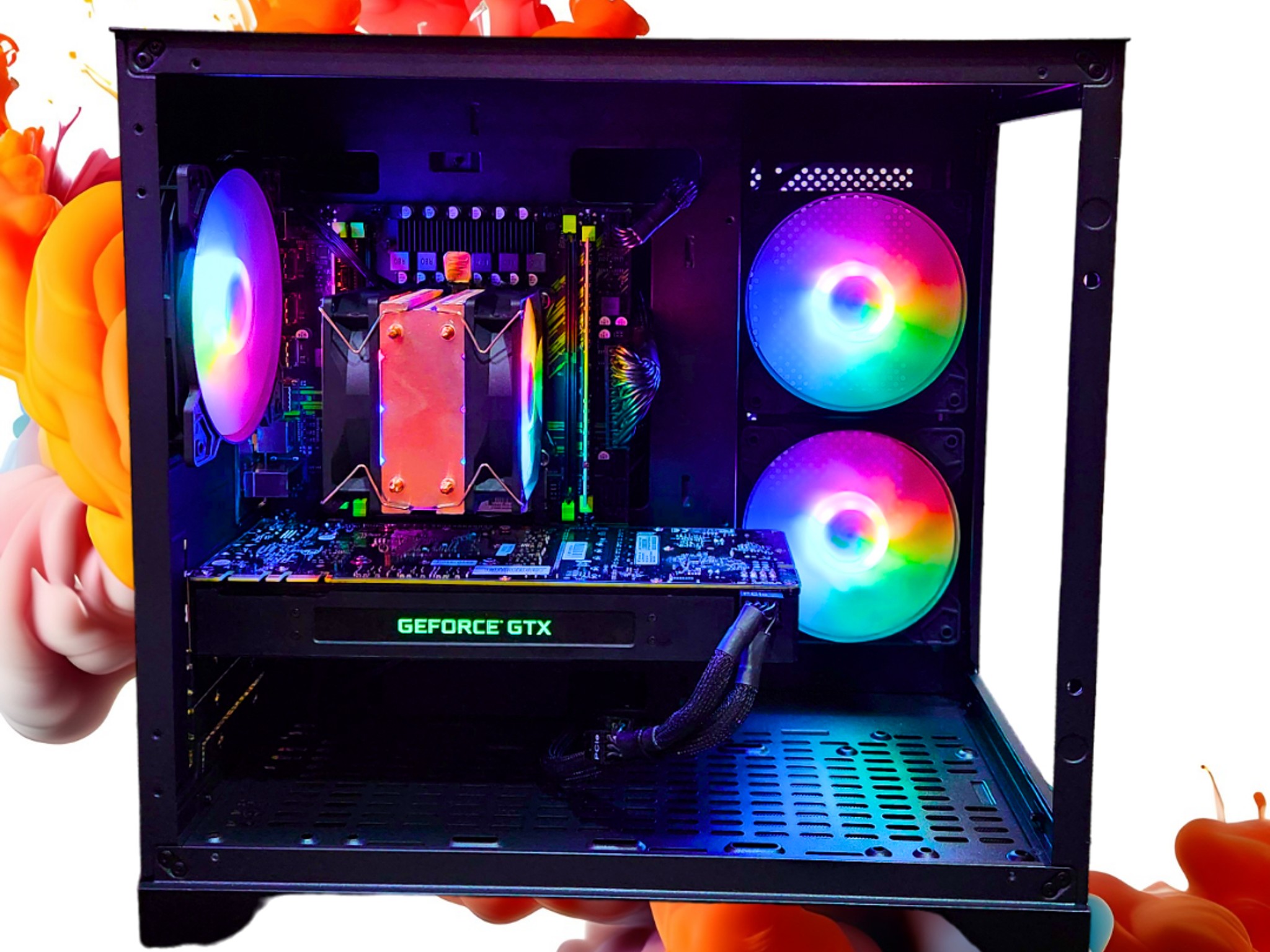 💡Spotlight🔦: GTX 1070 8GB | Xeon E5-2650 V3 | 16GB DDR4 RAM | 1TB SSD | 5 Fans | Black RGB PC