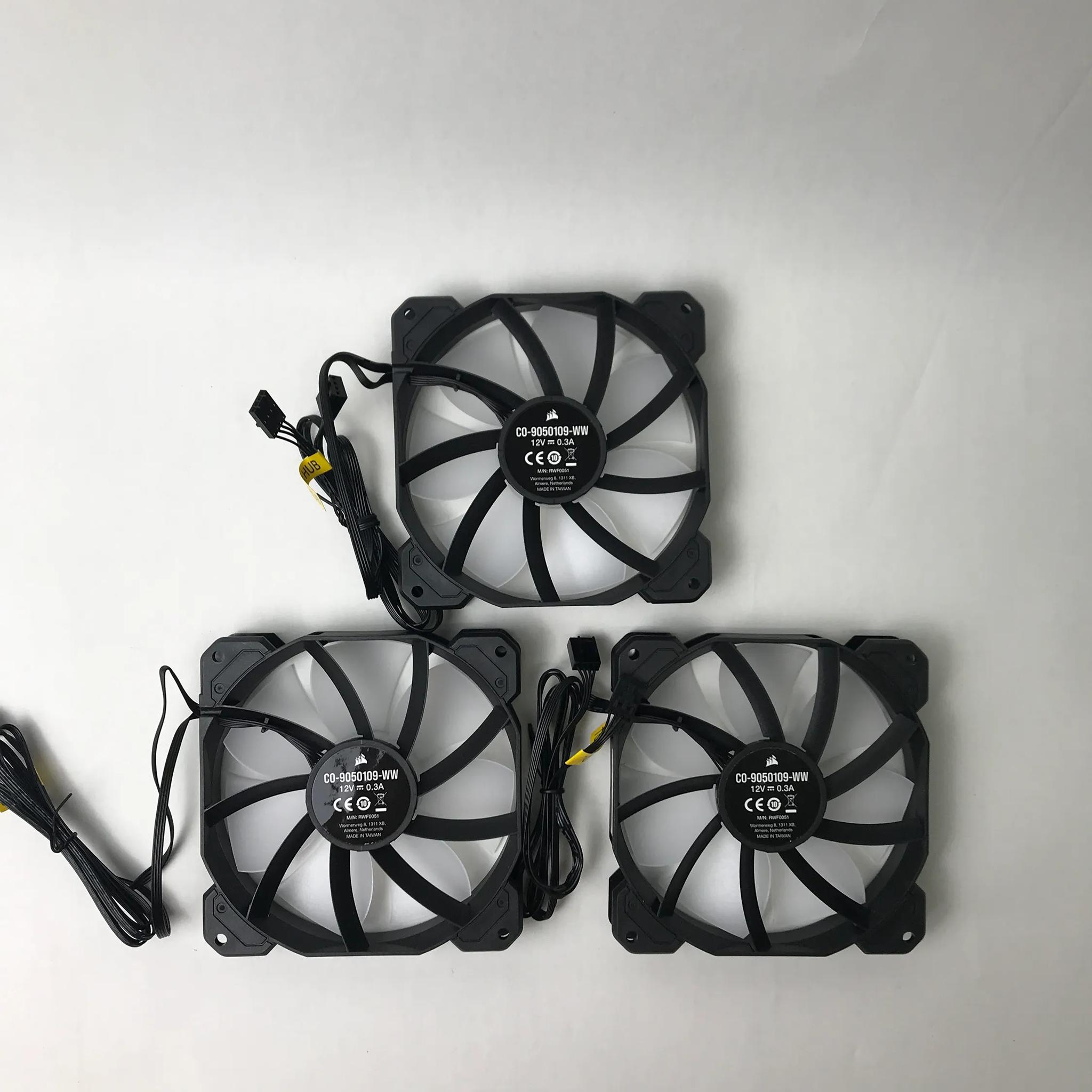 3 pack CORSAIR - iCUE SP120 RGB ELITE 120mm PWM Computer Case Fan with controller