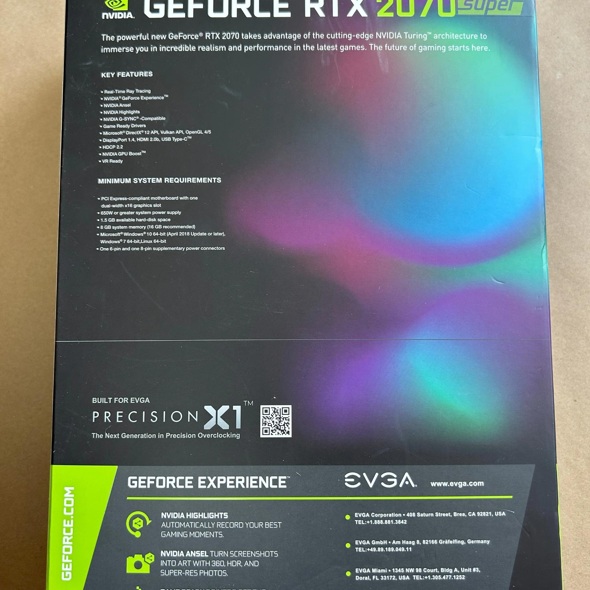 EVGA GeForce RTX 2070 SUPER XC GAMING, 08G-P4-3172-KR, 8GB GDDR6