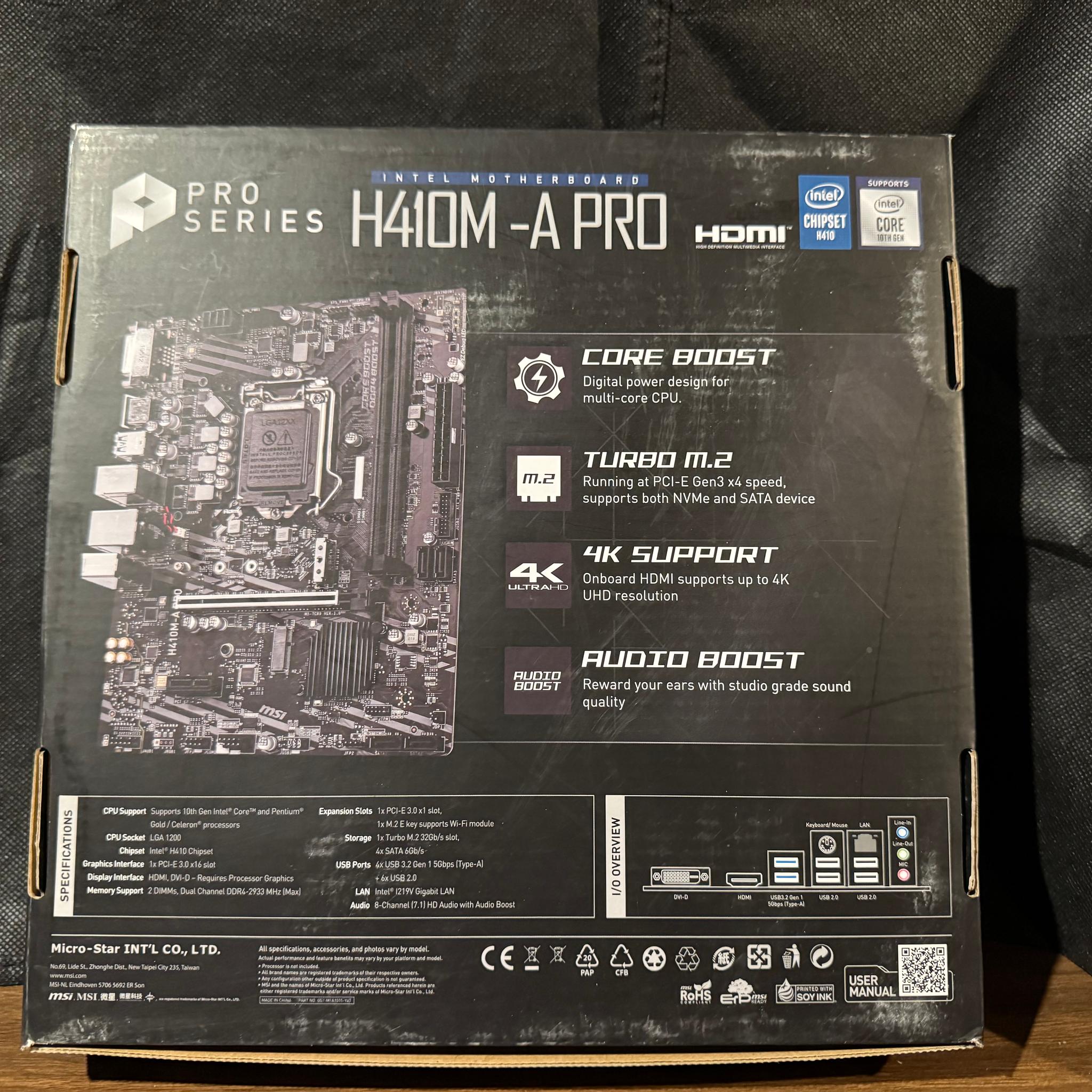 *BRAND NEW* MSI H410M-A PRO/H410M BOMBER Motherboard H410 LGA1200 DDR4 M-ATX