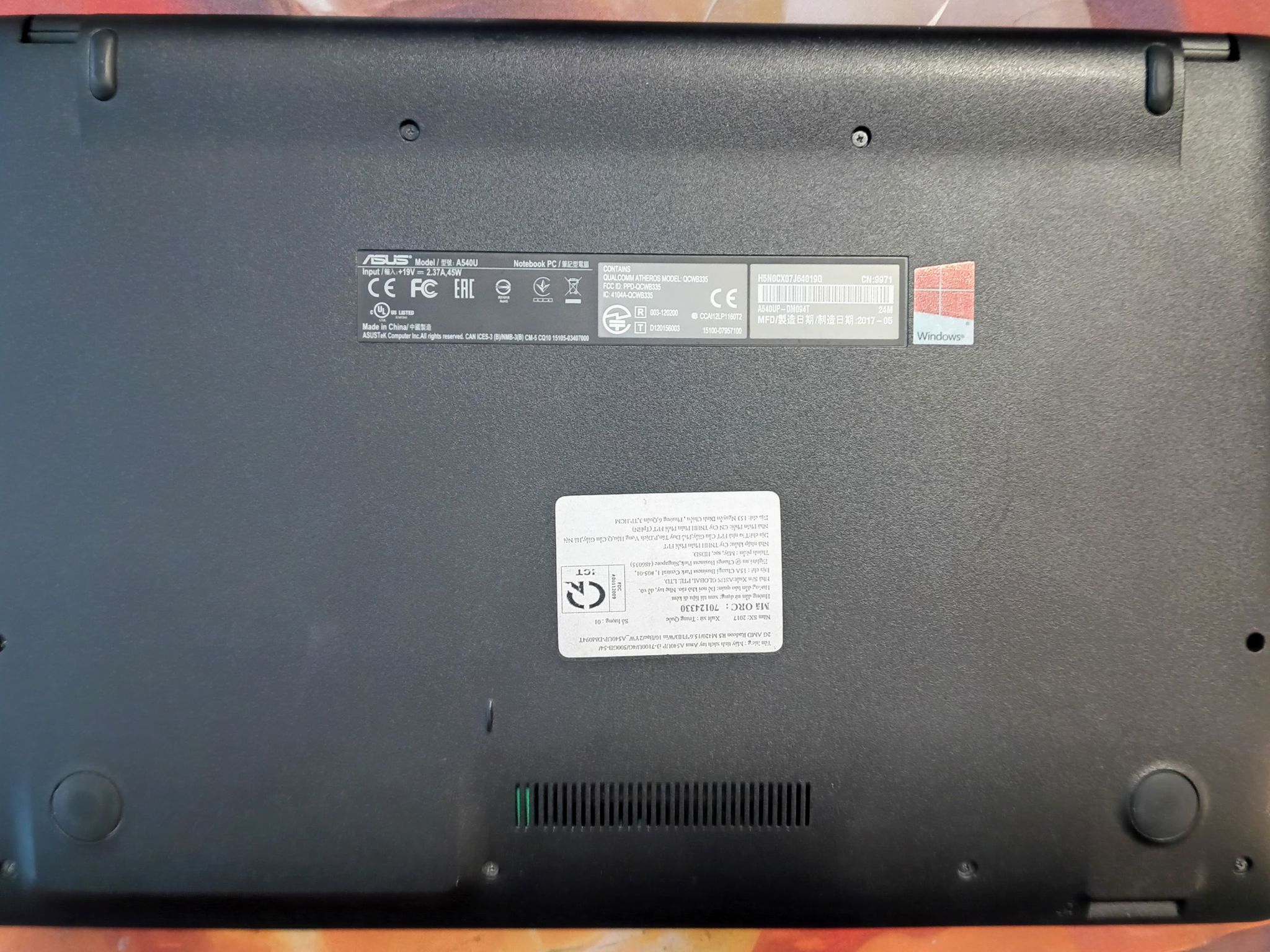 Asus A540UP LAPTOP INTEL i3-7100U 8GB DDR4 RAM 240GB SSD WIFI R5 M230 2GB GPU WINDOWS 11
