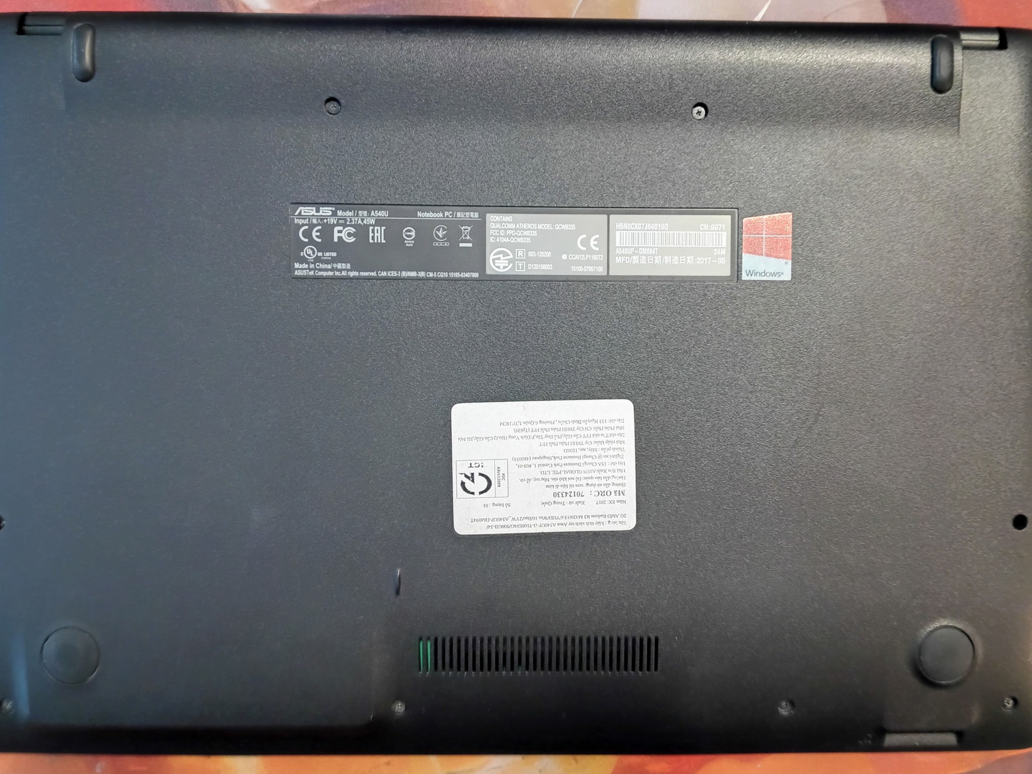 Asus A540UP LAPTOP INTEL i3-7100U 8GB DDR4 RAM 240GB SSD WIFI R5 M230 2GB GPU WINDOWS 11