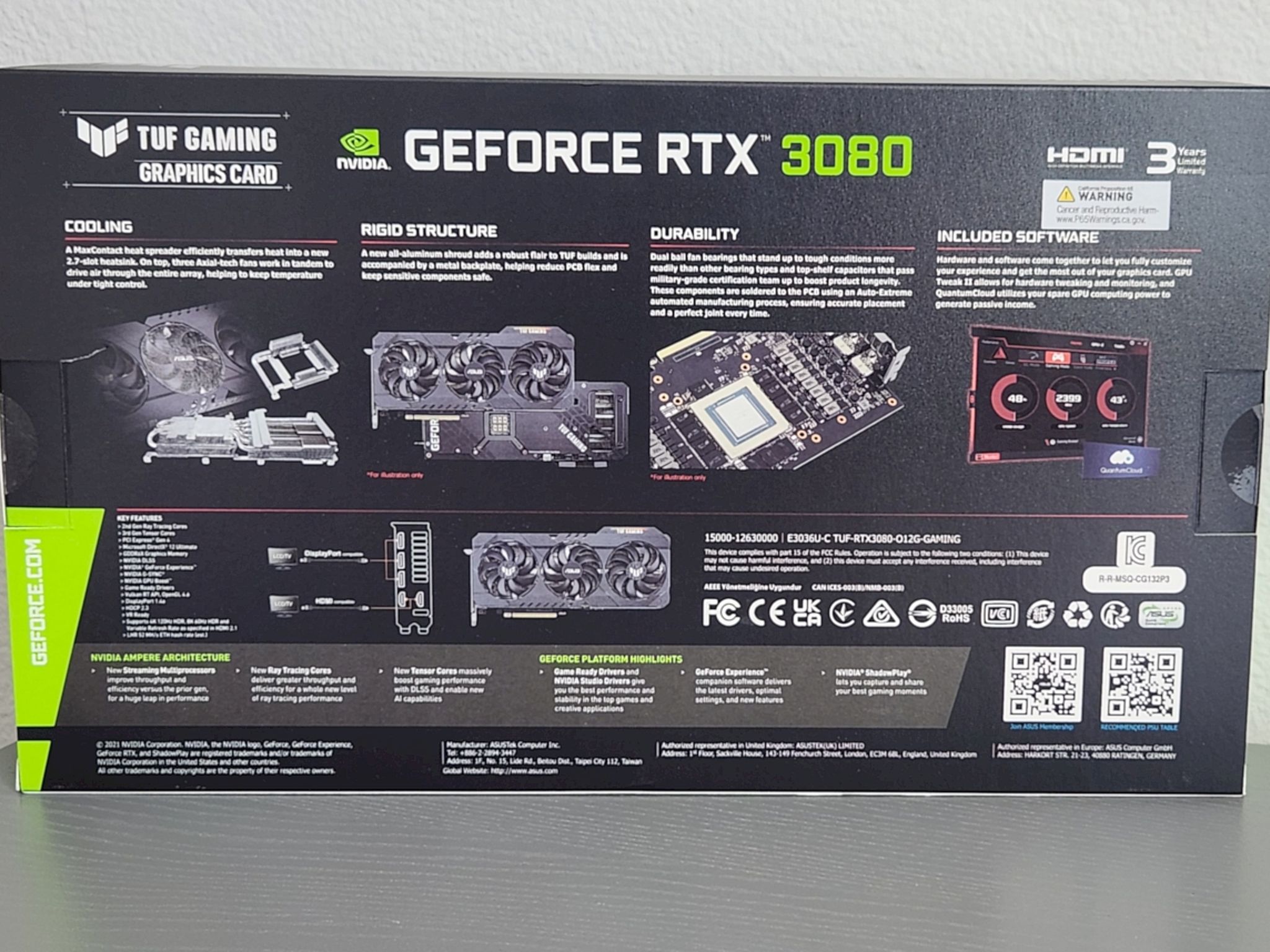 ASUS TUF Gaming GeForce RTX 3080 OC Edition 12GB LHR w/Kritical Pads