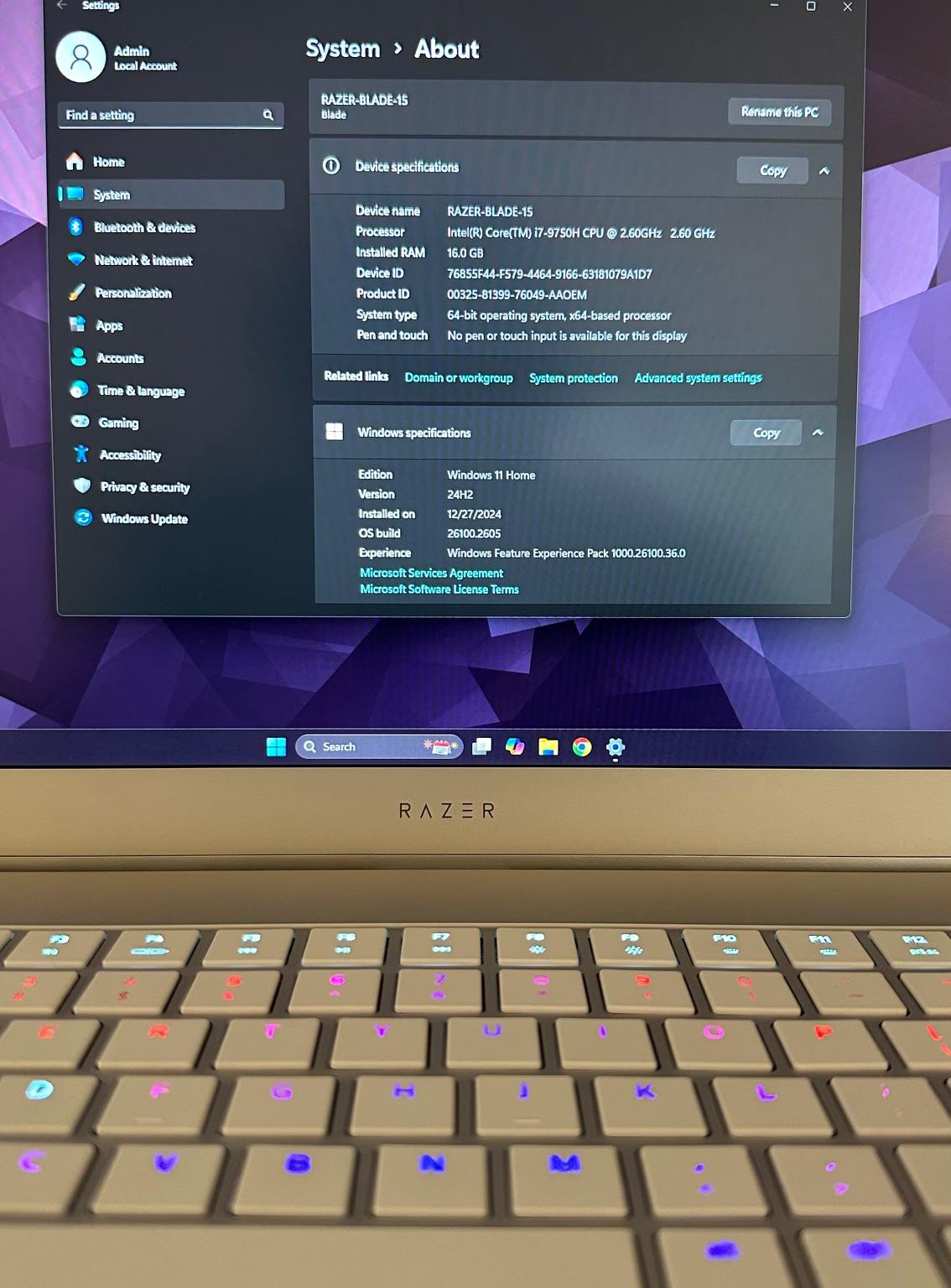 Razer Blade Advanced 15" - Gaming Laptop 2019 Intel i7-9750H | RTX 2070 Max-Q | 16GB RAM | 1TB SSD
