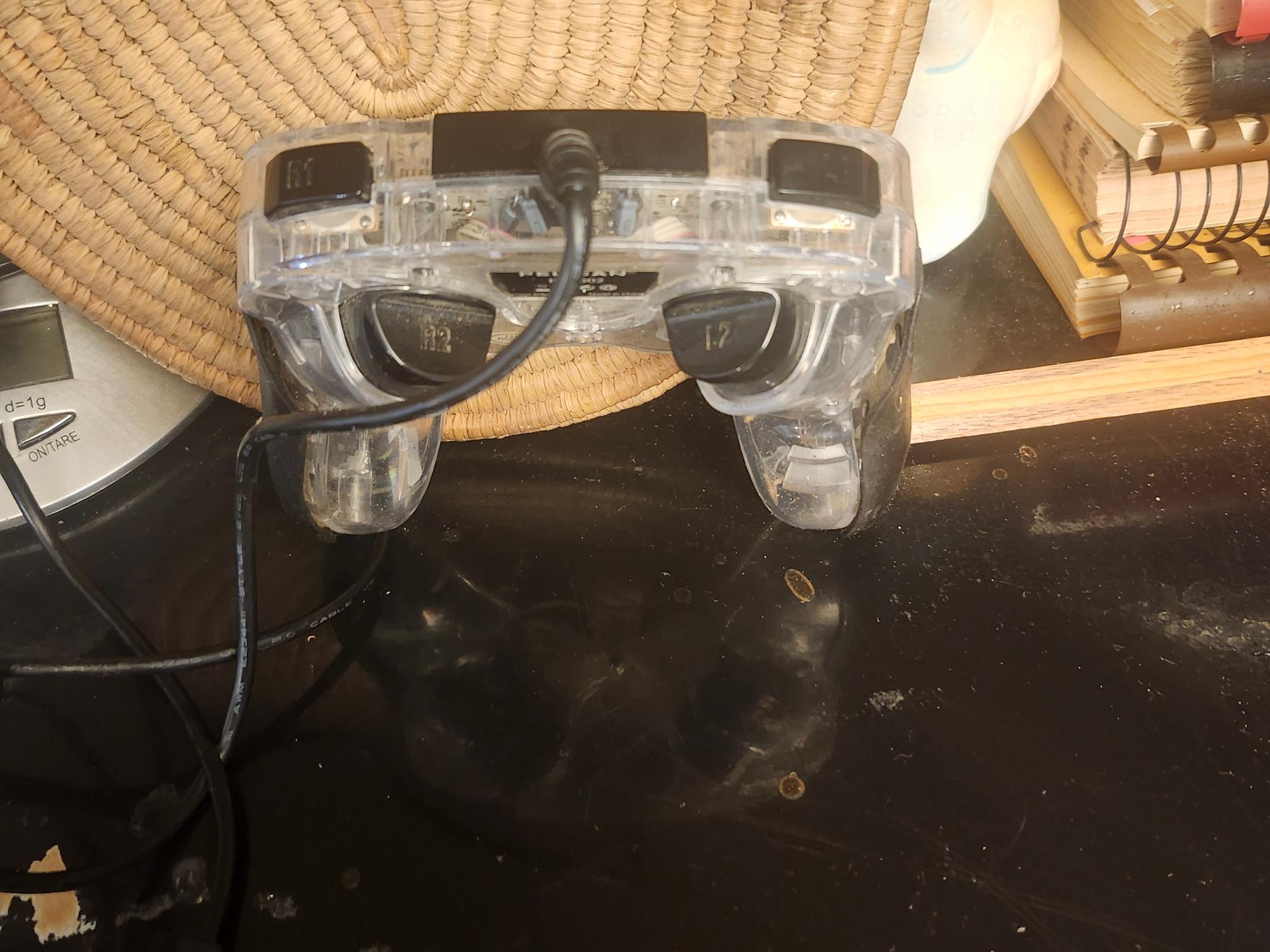 PS2 Pelican AfterGlow Wired Controller – Transparent Black