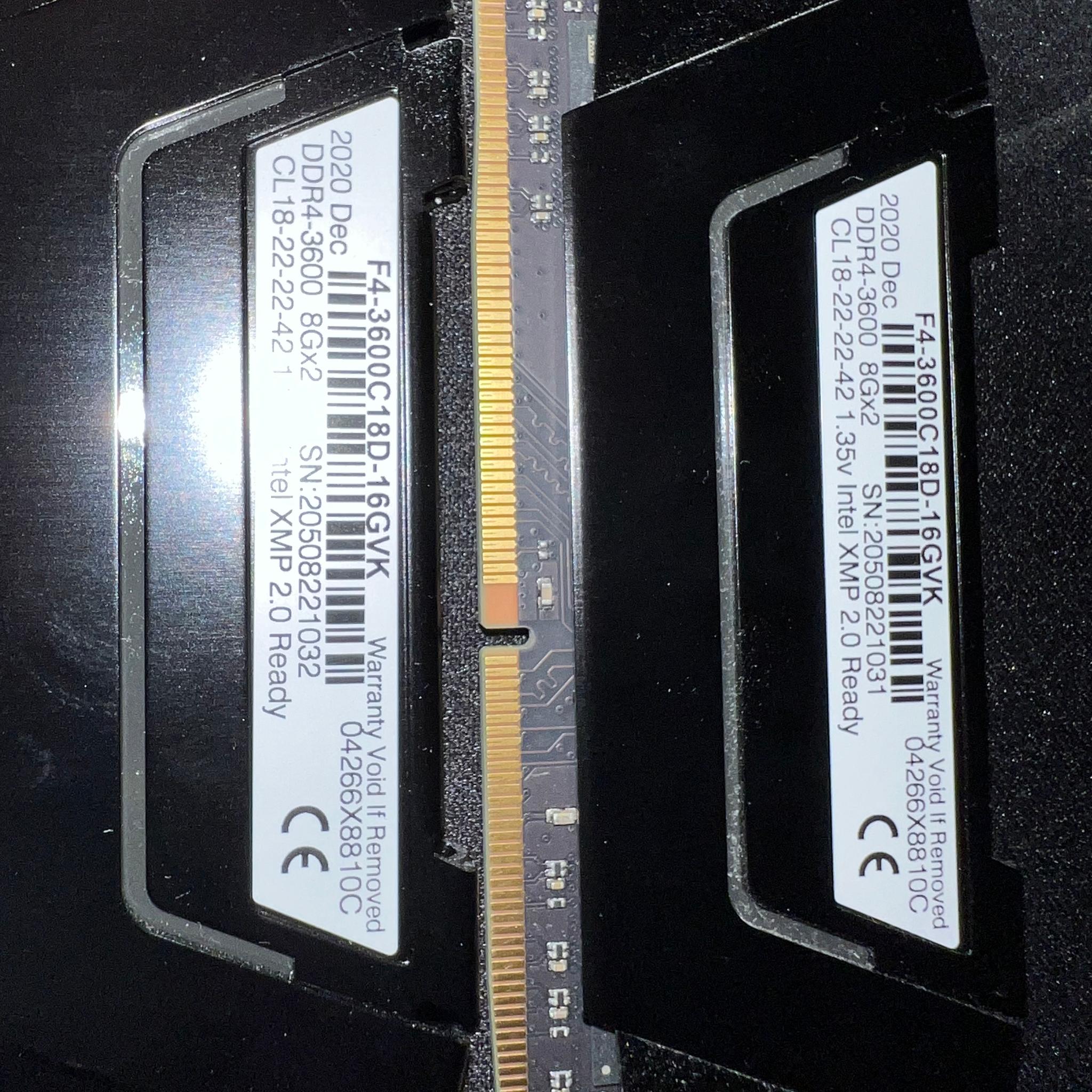 GSkill ripjaw 2x8 DDR4 3600mhz 