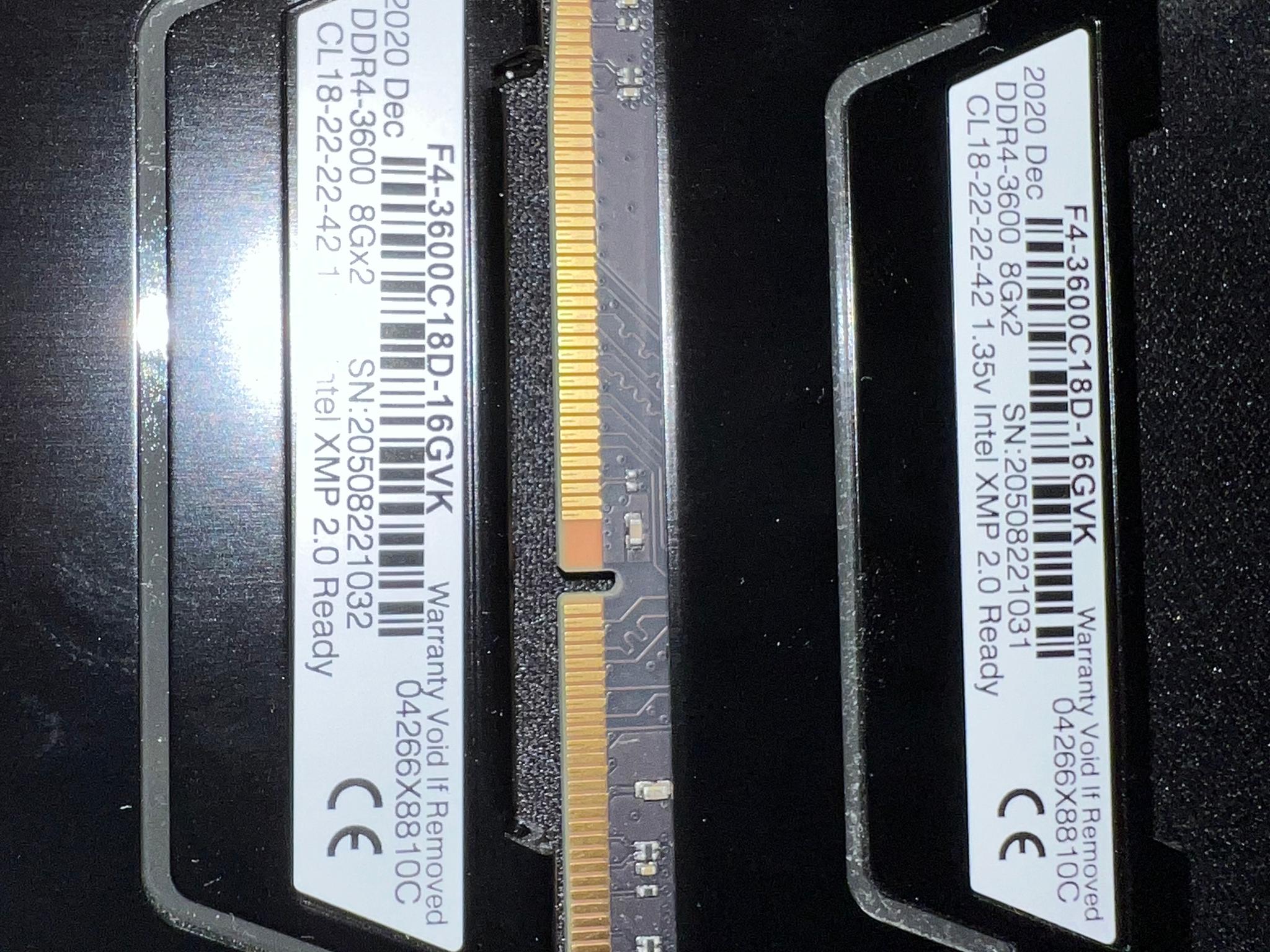GSkill ripjaw 2x8 DDR4 3600mhz 