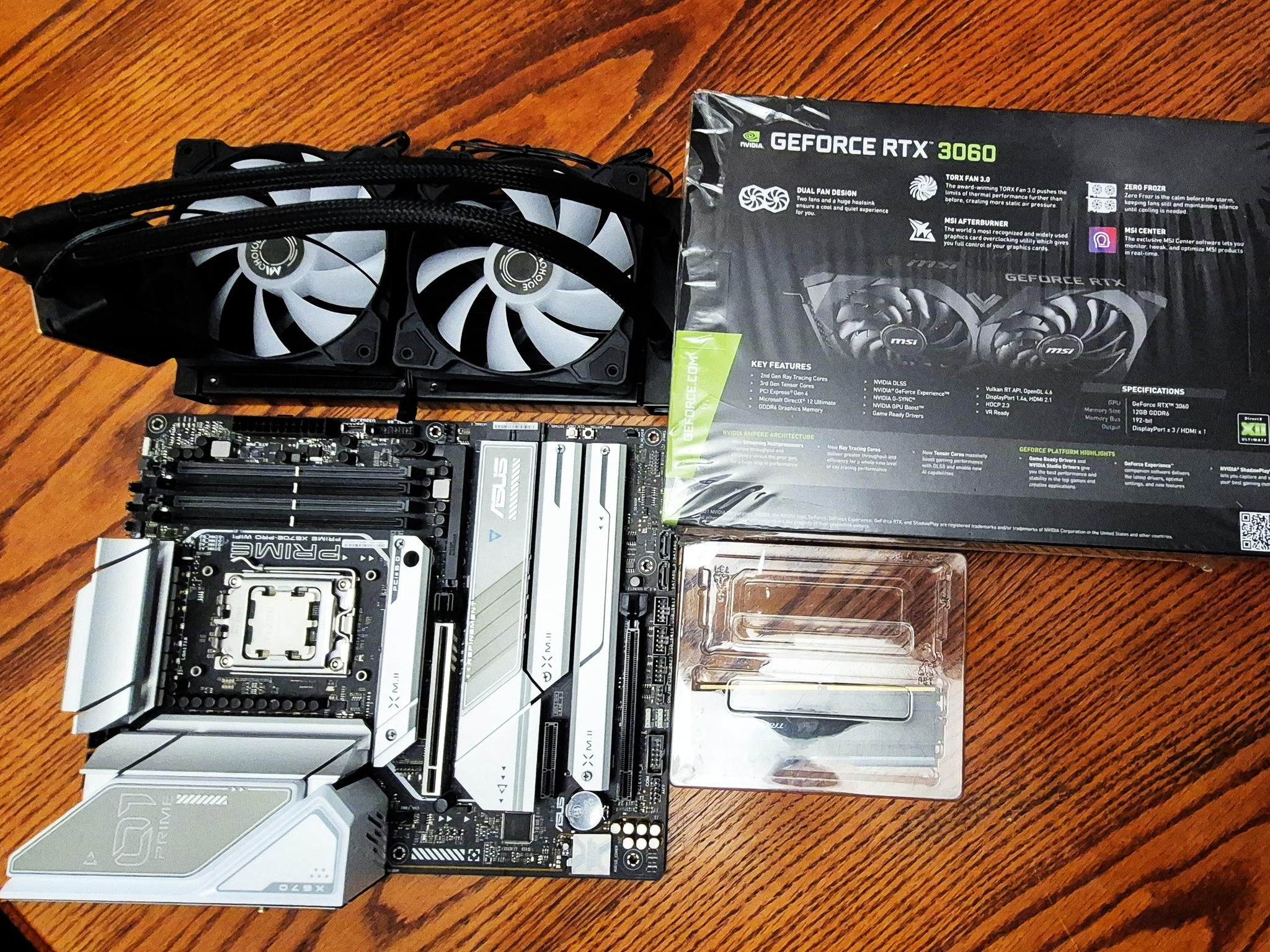 Asus X670E-Pro WIFI, Ryzen 9 7950X CPU, MSI 12GB GeForce RTX 3060, 32GB RAM, AIO Cooler, 4TB M.2 SSD