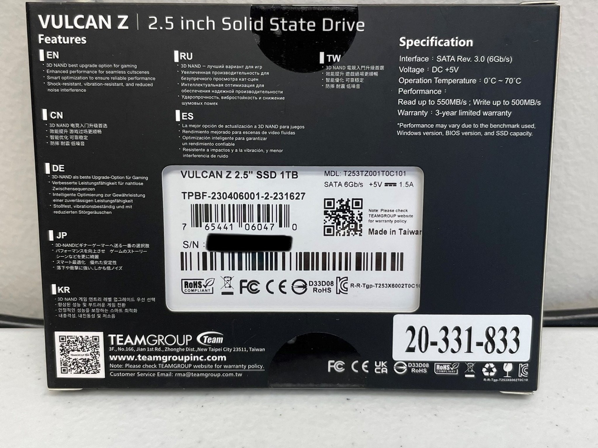BNIB TeamGroup Vulcan Z 1TB