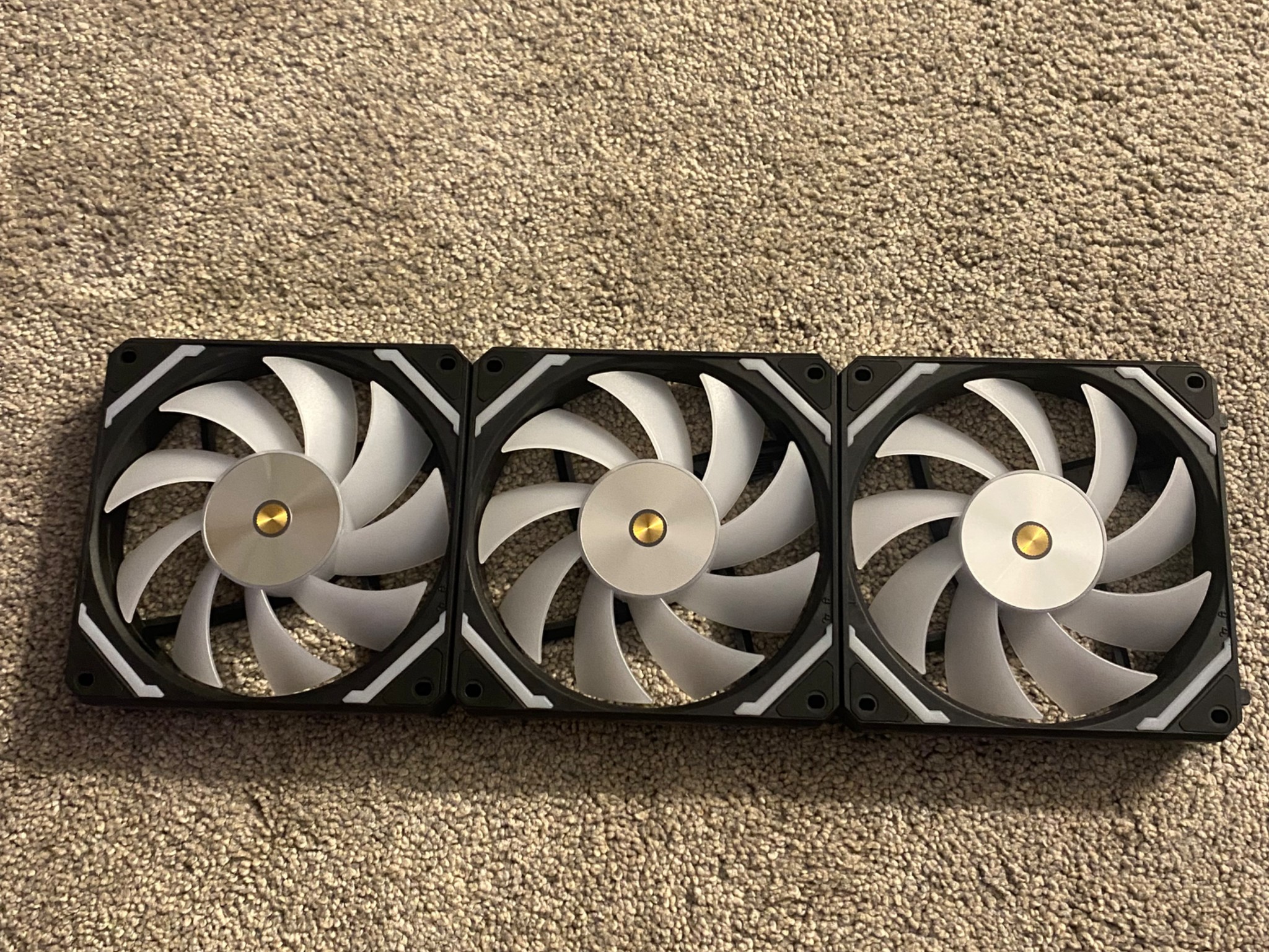 3 pack of black LTC Daisy Chain ARGB case fans