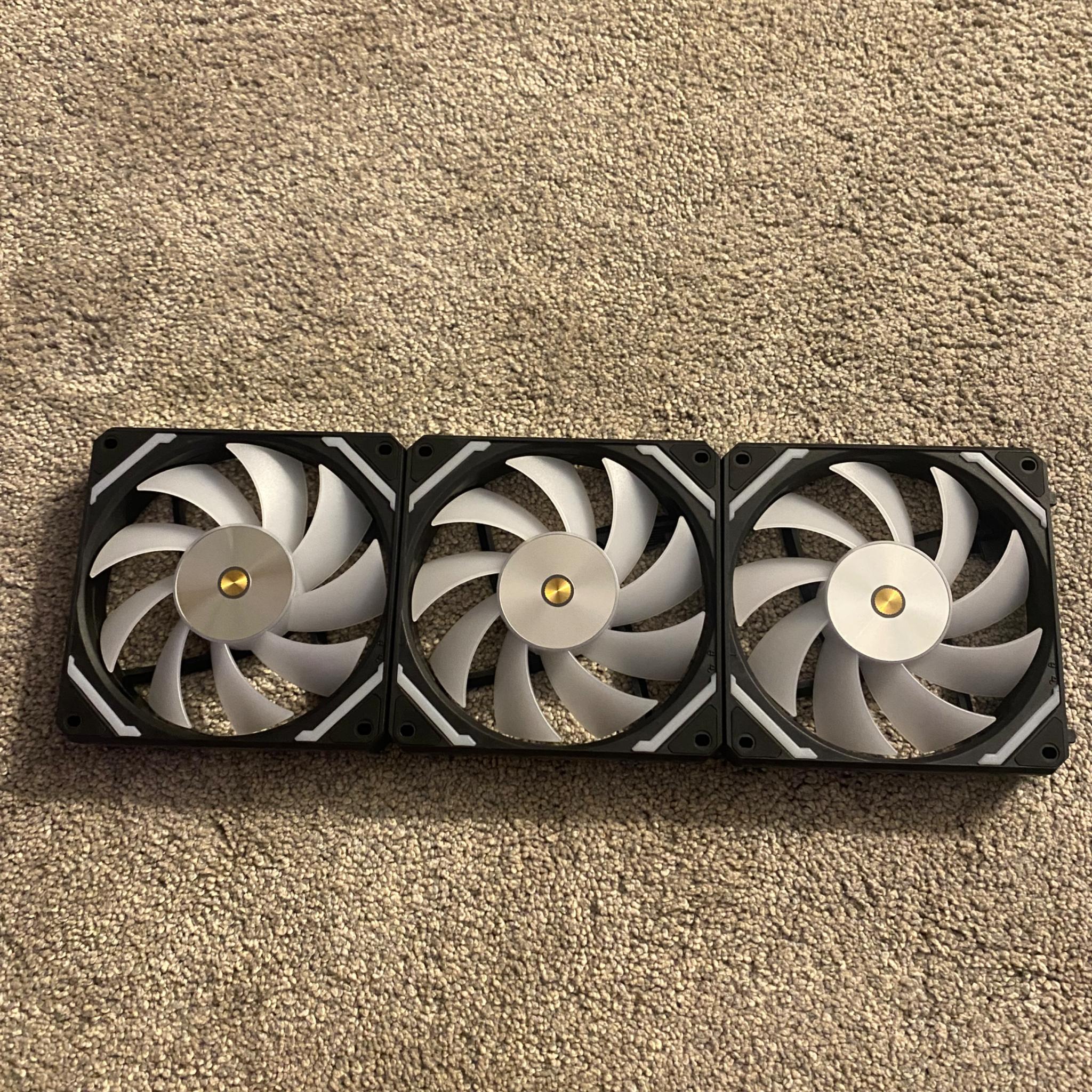 3 pack of black LTC Daisy Chain ARGB case fans