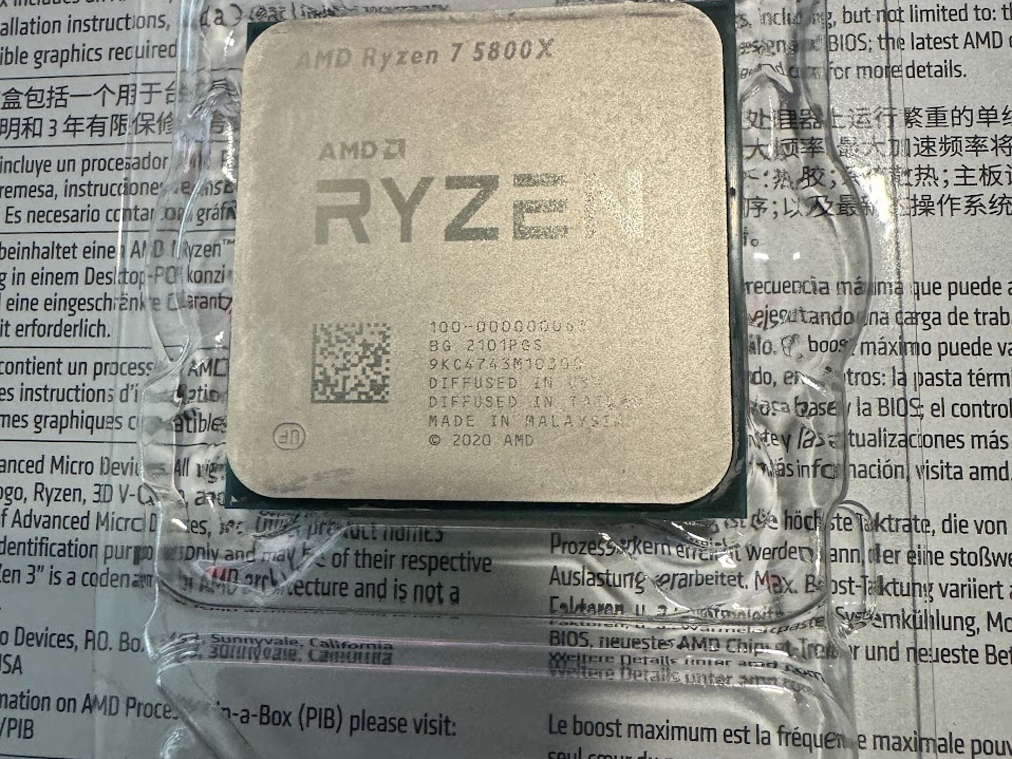 AMD Ryzen 7 5800X 8-core, 16-Thread Unlocked Desktop Processor