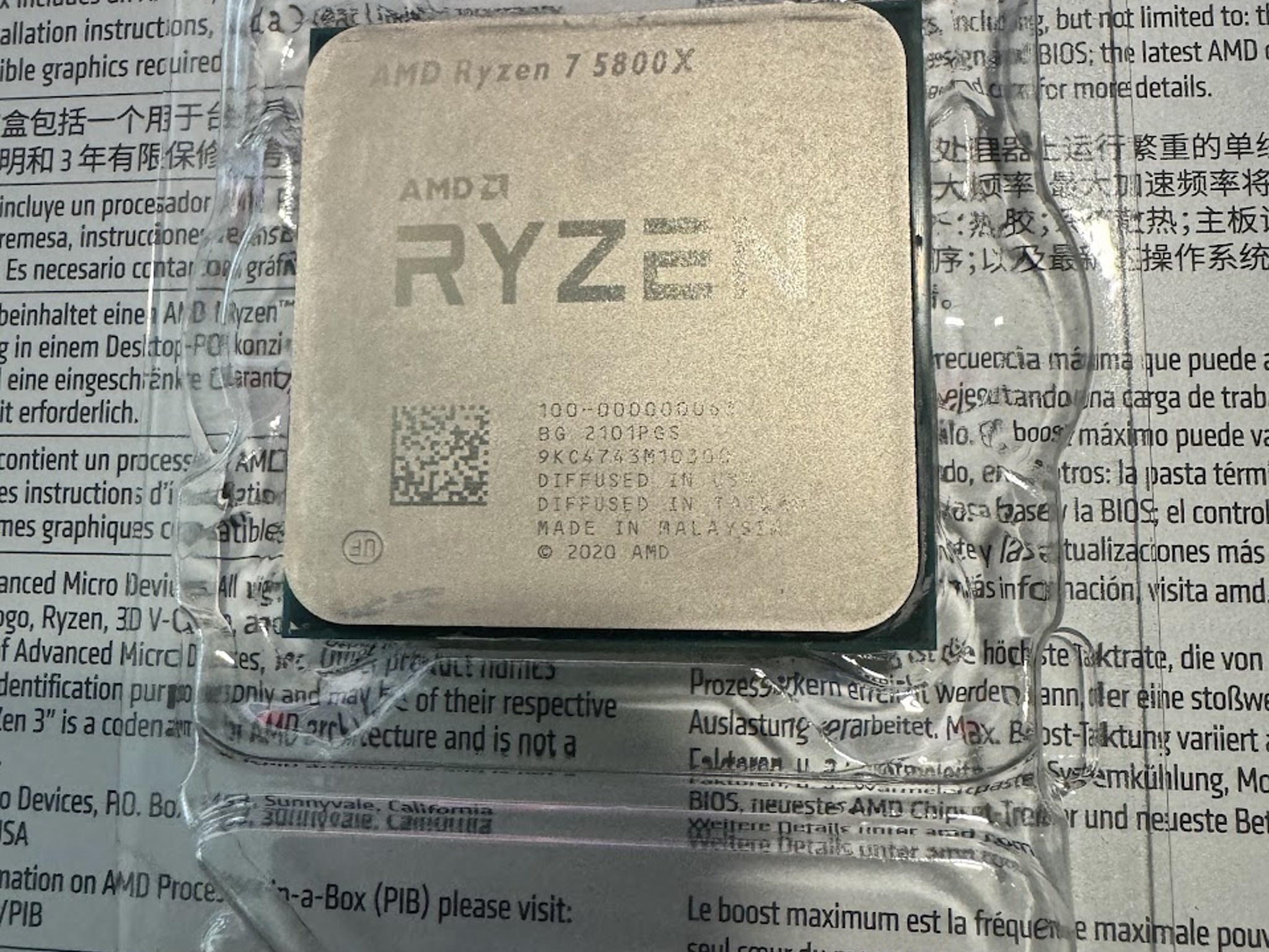 AMD Ryzen 7 5800X 8-core, 16-Thread Unlocked Desktop Processor
