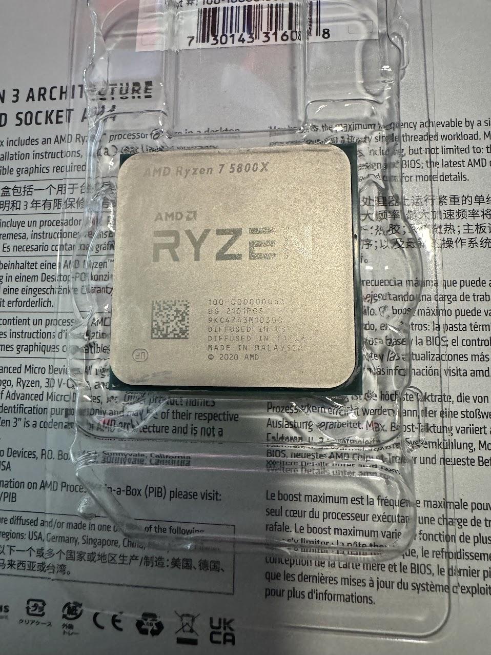 AMD Ryzen 7 5800X 8-core, 16-Thread Unlocked Desktop Processor