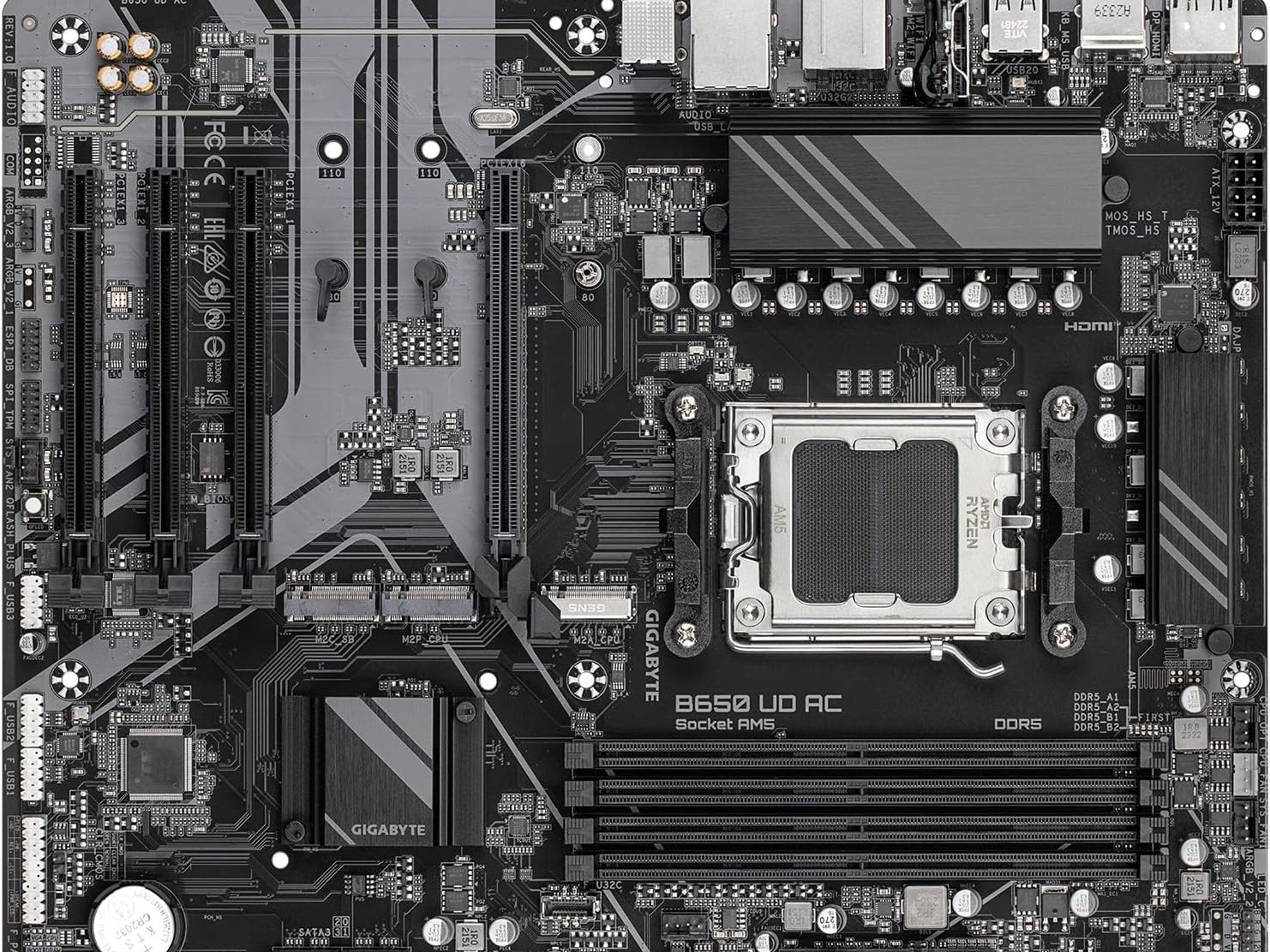 GIGABYTE B650 UD AC AMD AM5 B650 ATX M.2 Desktop Motherboard A