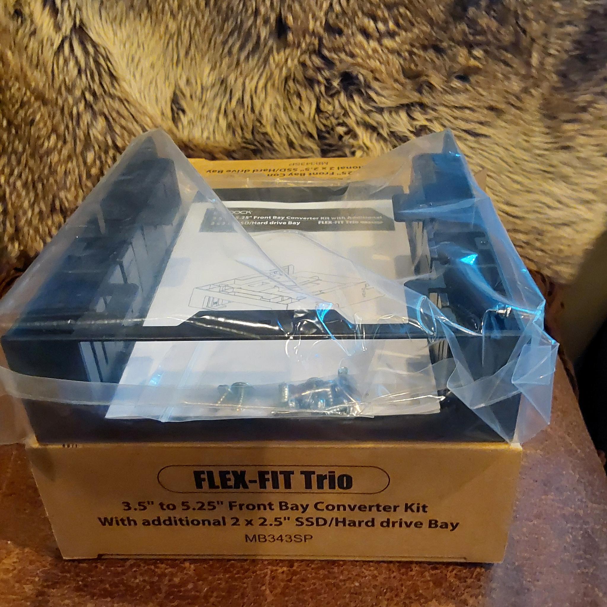 NEW ICY DOCK “FLEX-FIT TRIO” – 5.25” FRONT BAY CONVERTER ADAPTER BRACKET FOR 2.5” & 3.5” SSD/HDDs