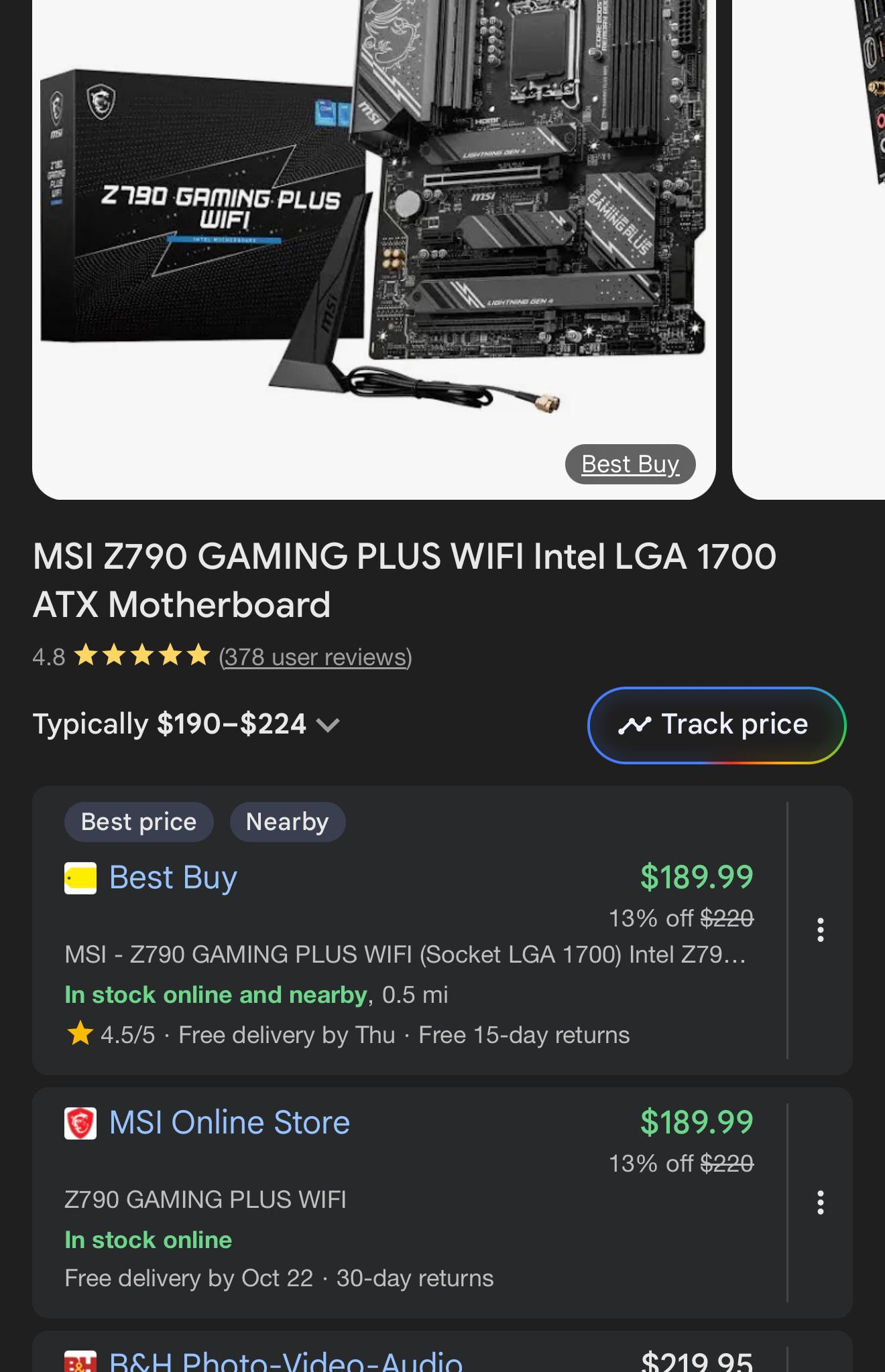 MSI z790 motherboard and i9 13900k