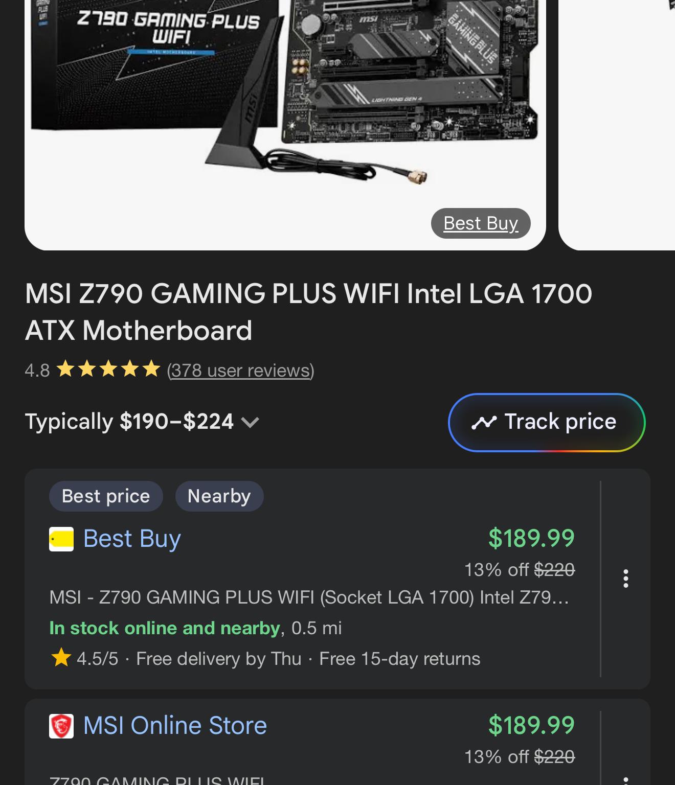 MSI z790 motherboard and i9 13900k