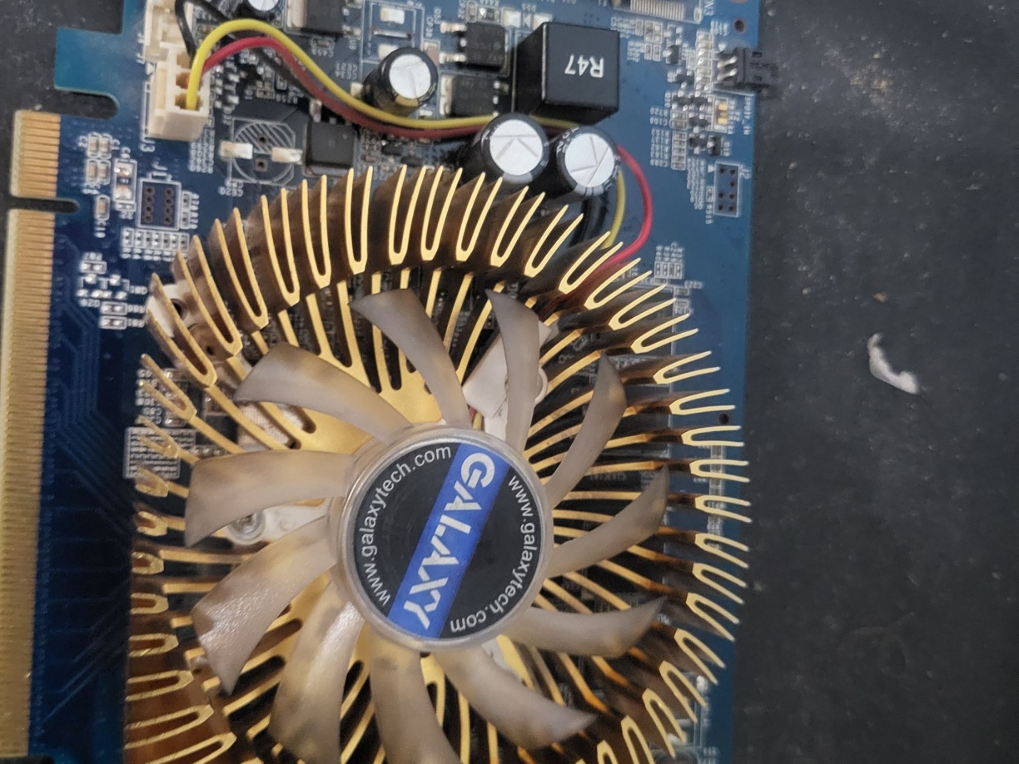 box of older graphics cards.