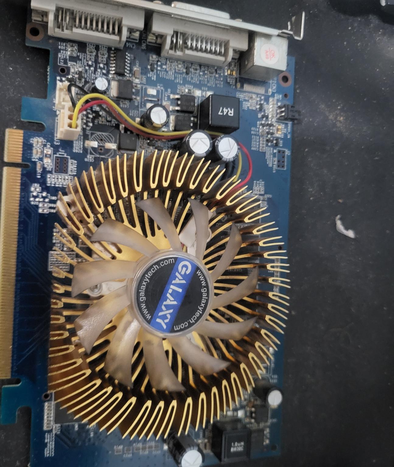 box of older graphics cards.