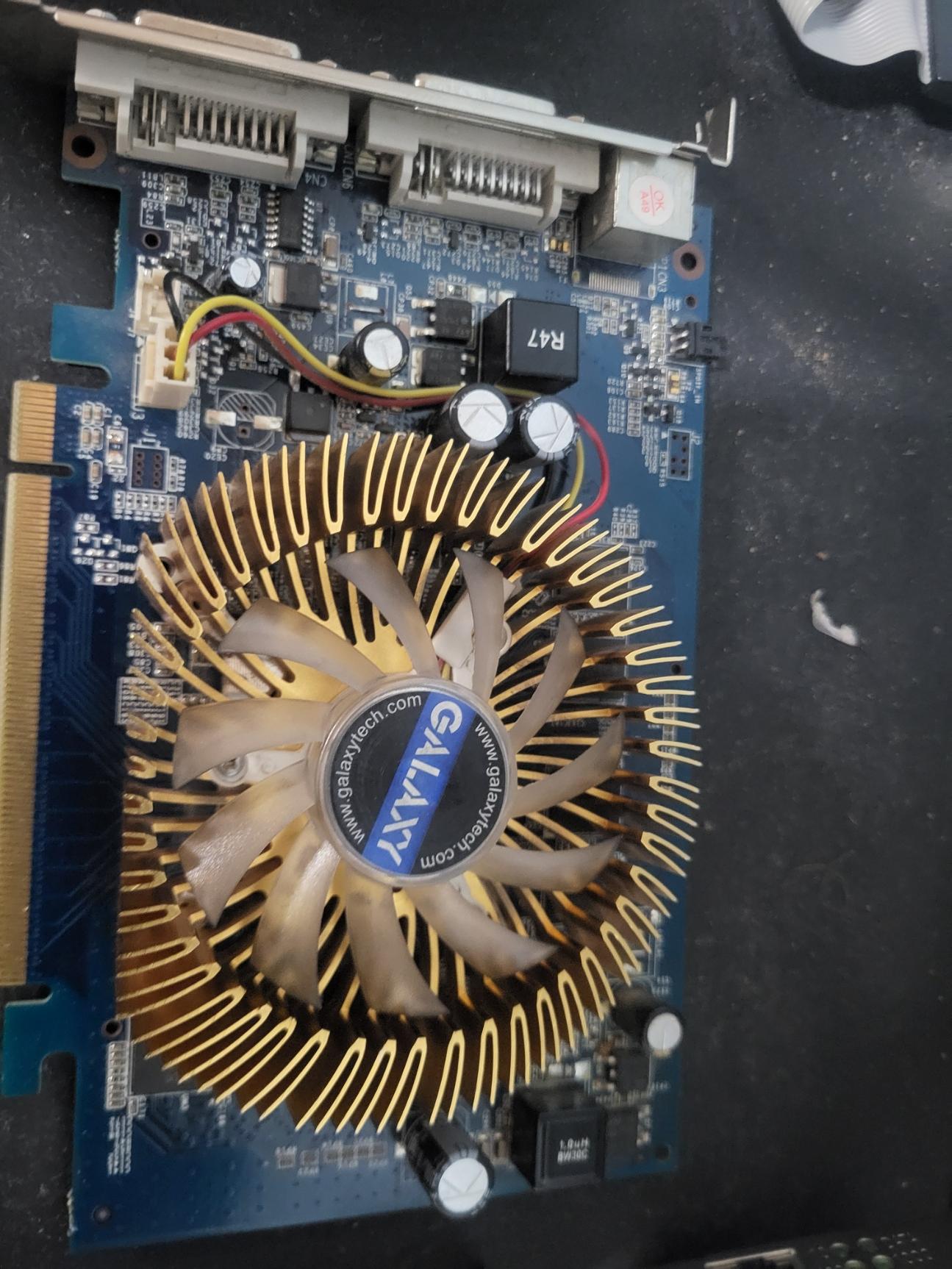 box of older graphics cards.