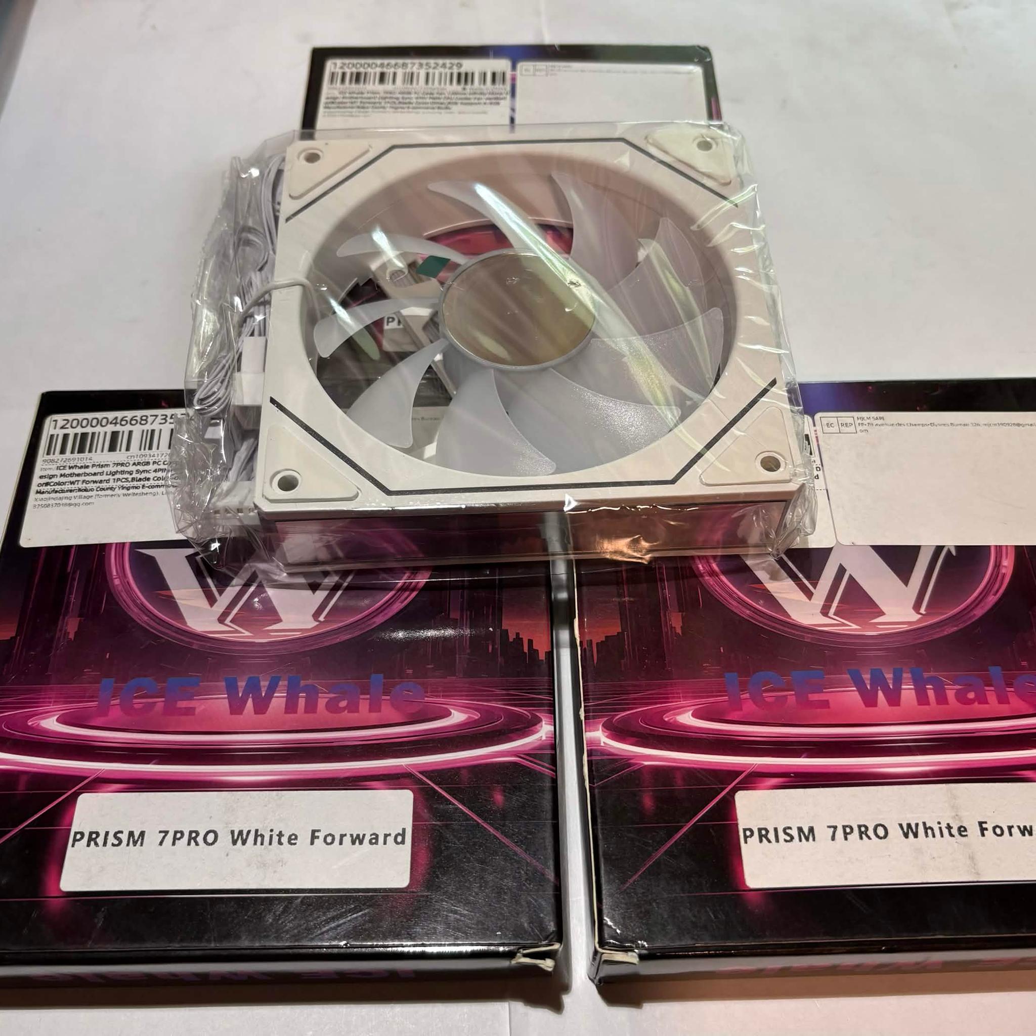 ICE Whale Prism 7 PRO White Forward ARGB PWM Fans – 3 Pack