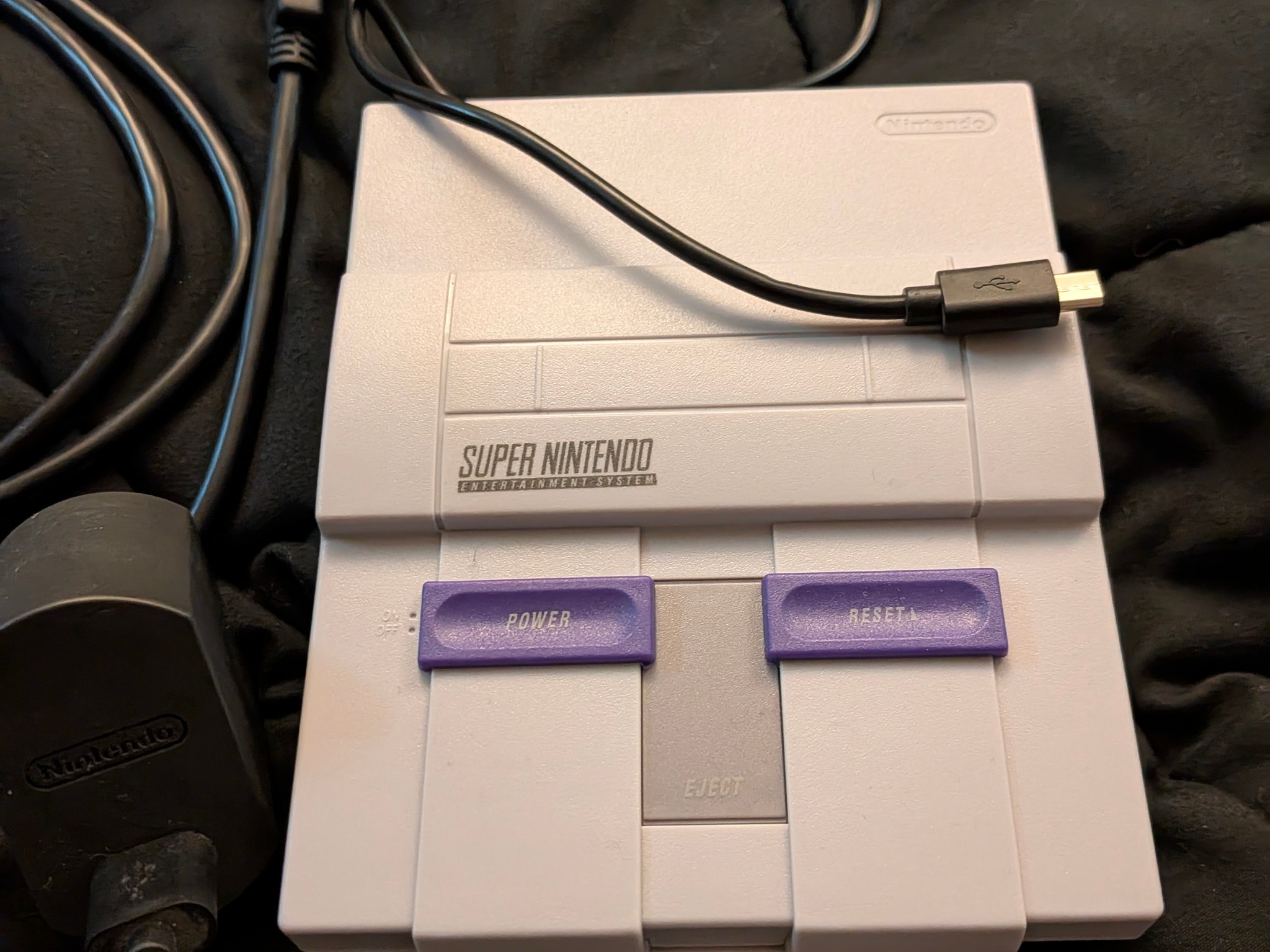 SNES classic, w/controllers and nintendo usb brick.