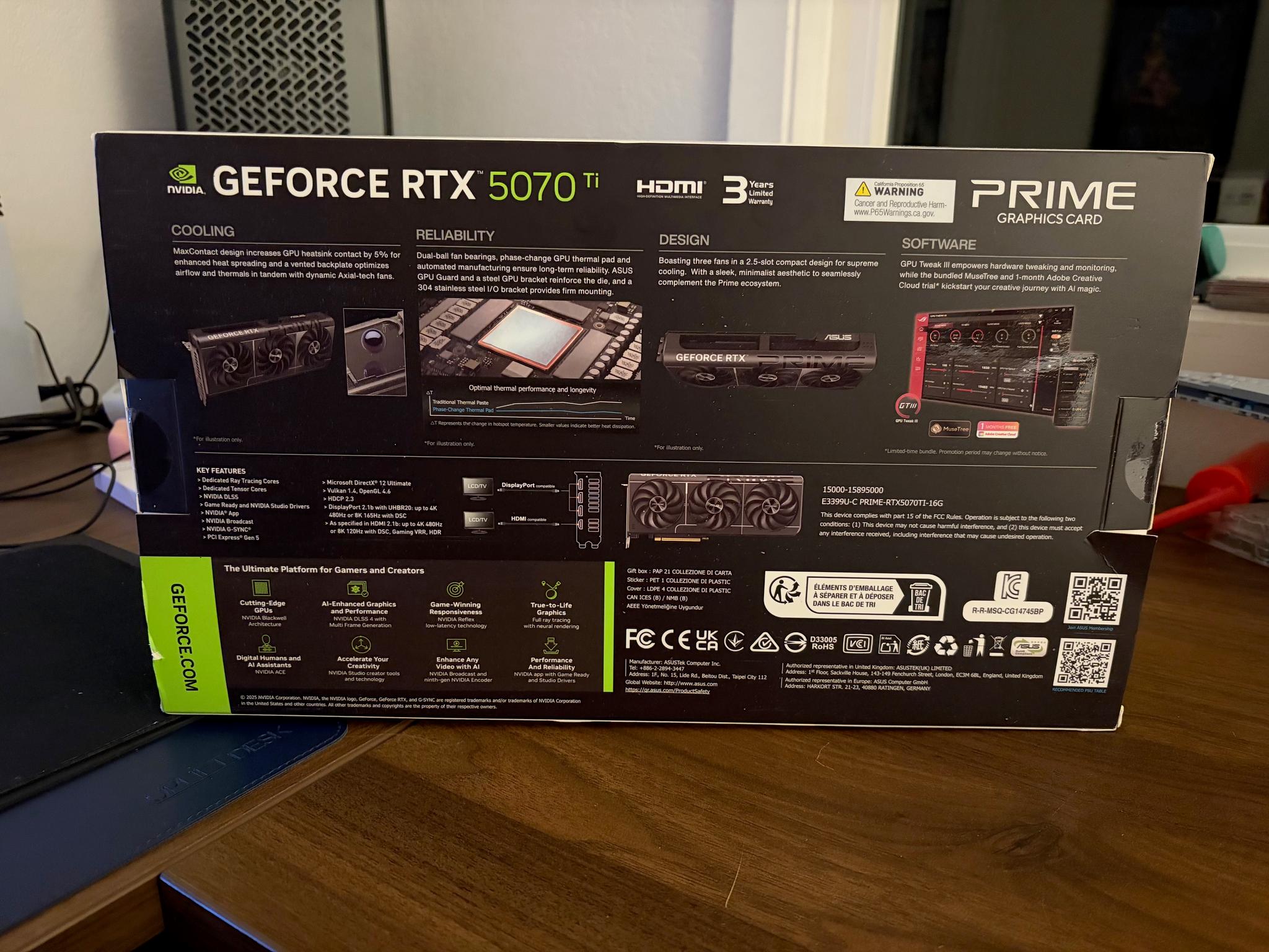 ASUS PRIME GeForce RTX 5070 Ti 16GB GDDR7