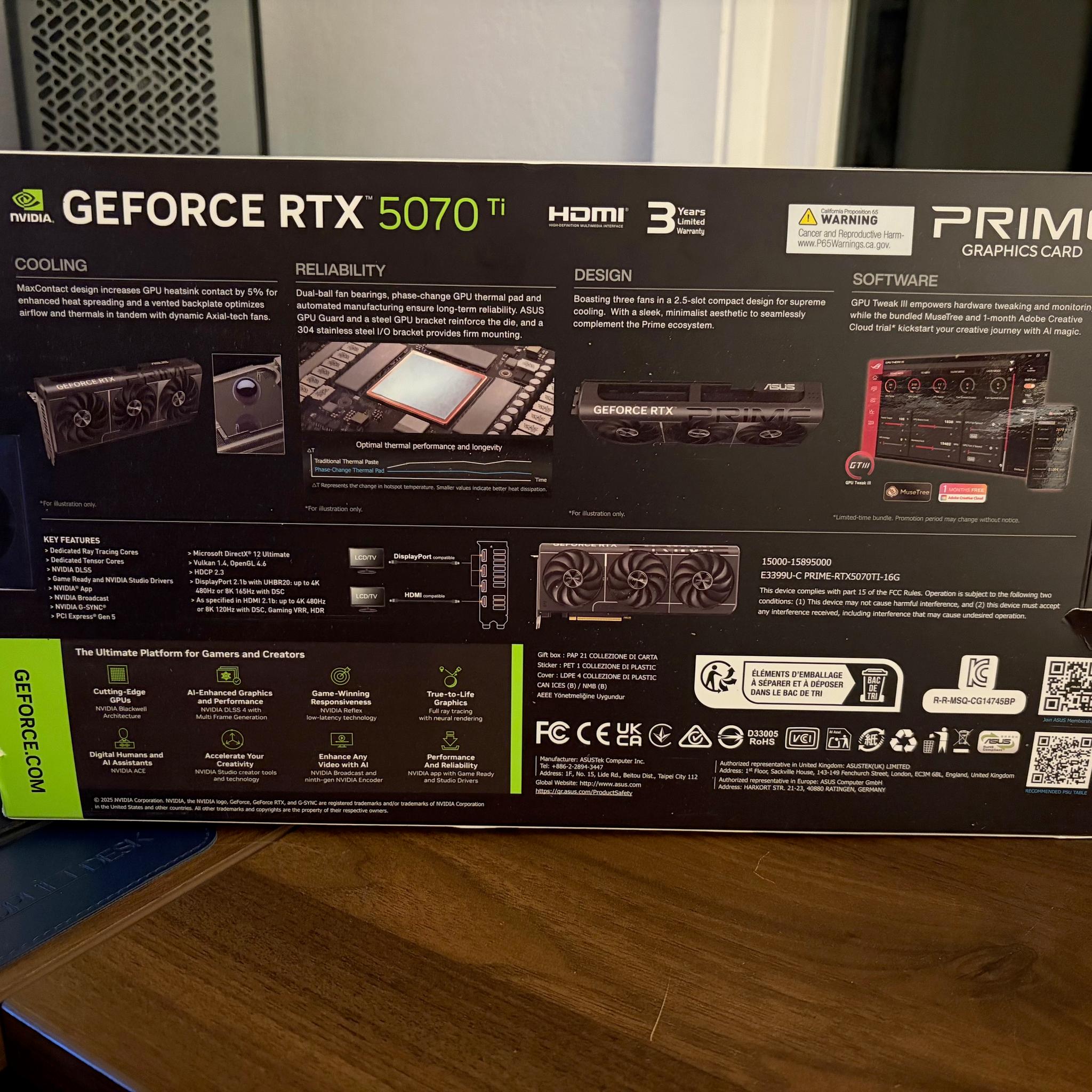 ASUS PRIME GeForce RTX 5070 Ti 16GB GDDR7