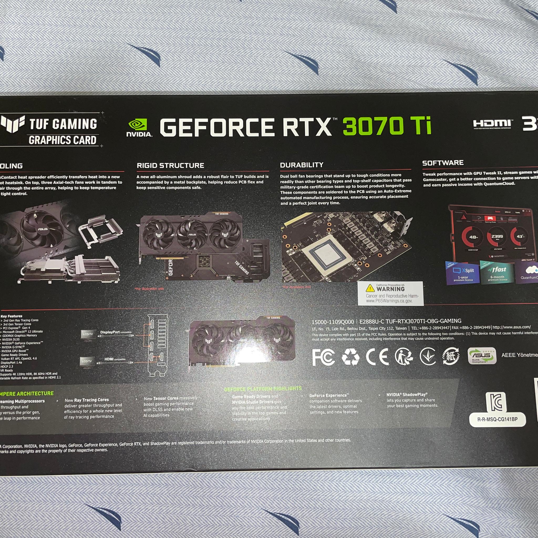 ASUS TUF Gaming OC RTX 3070 Ti Like New