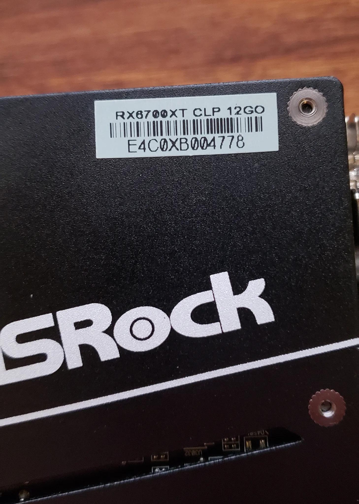 ASRock RX 6700 XT Challenger series 12gb