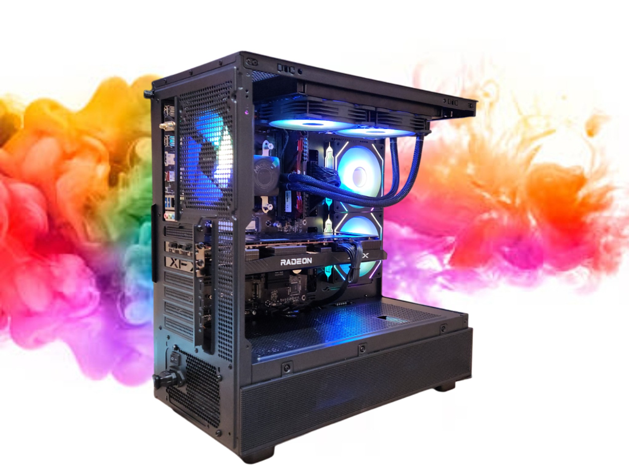 SALE: RX 6700 XT + Ryzen 5 5500 + 32GBs DDR4 RAM + 1TB SSD + 5 RGB Fans ( Black RGB Gaming PC )