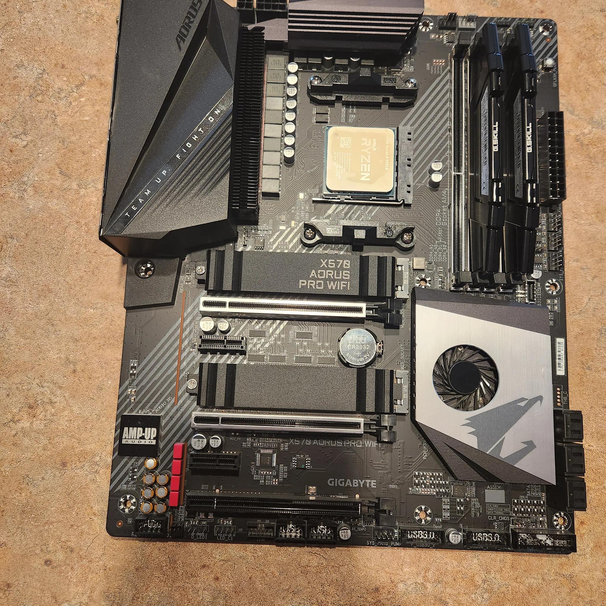Gigabyte aorus pro wifi motherboard. (DOES NOT INCLUDE CPU OR RAM)