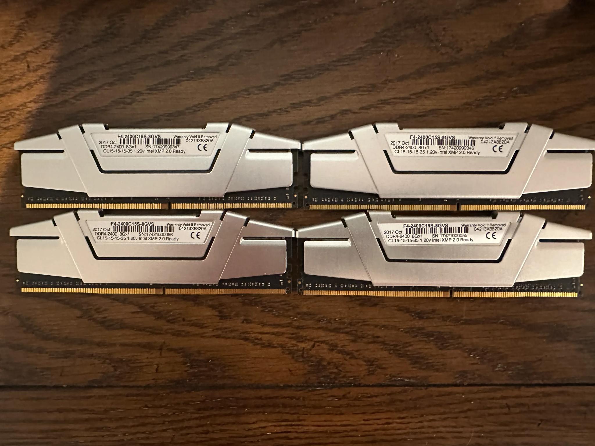 G.skill Ripjaws V 32gb (4x8gb) DDR4-2400mhz CL15 RAM