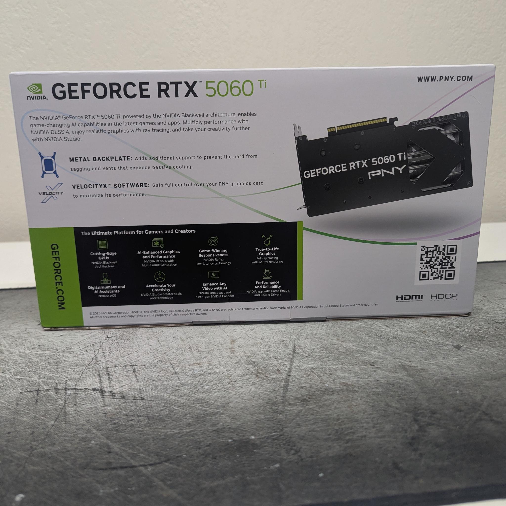 🧪 RTX 5060 Ti 16GB | PNY GeForce RTX 5060 Ti