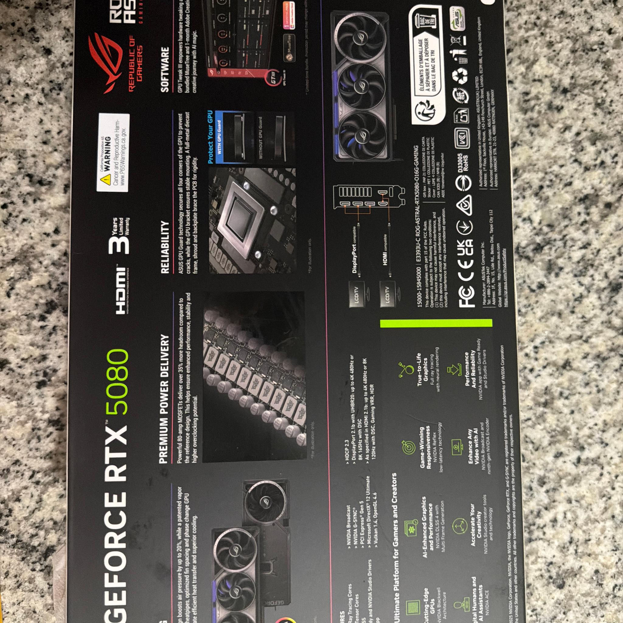 ASUS ROG Astral GeForce RTX 5080 16GB GDDR7 OC Edition