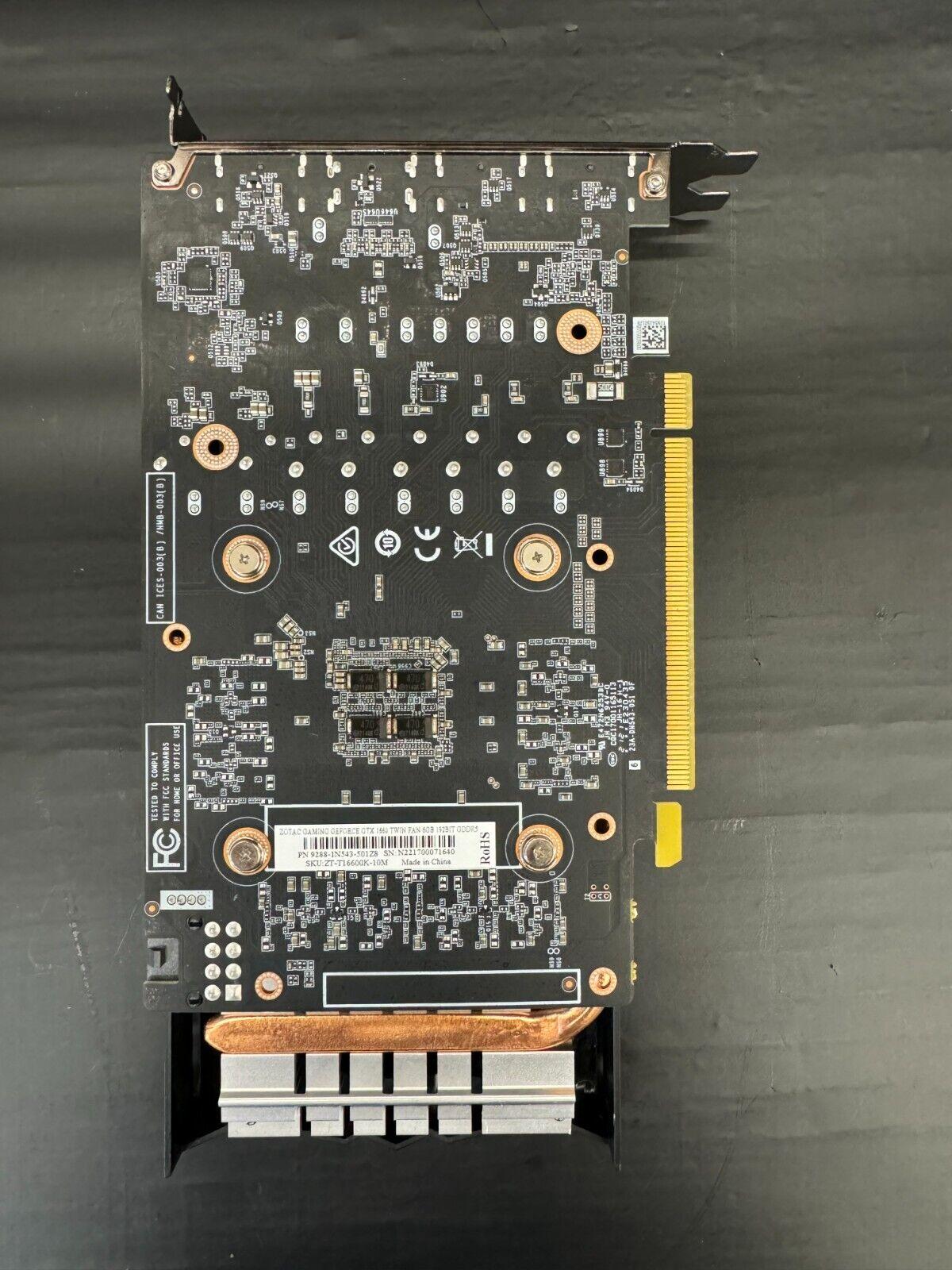 Zotac GeForce GTX 1660 6GB GDDR5 Graphics Card - HDMI, DisplayPort