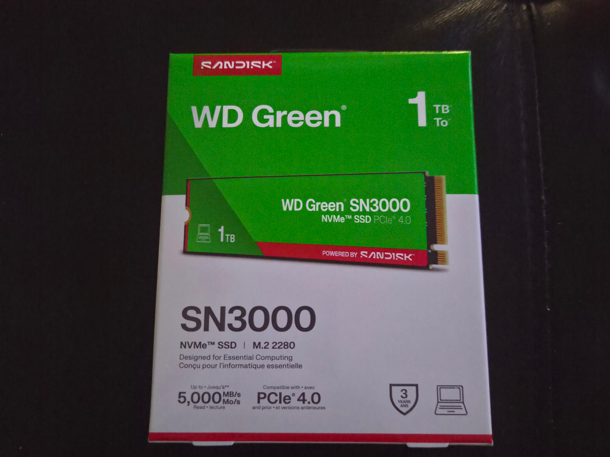 Sandisk WD Green SN3000 NVMe SSD - 1TB! BNIB!