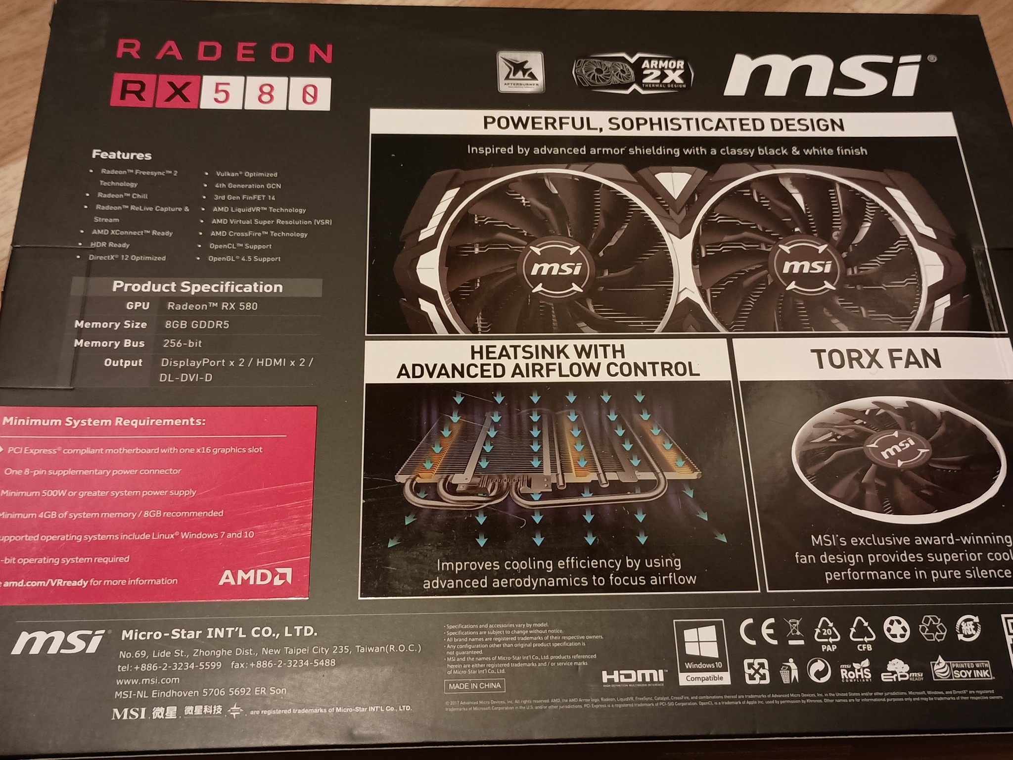 MSI ARMOR OC Radeon RX 580 8G