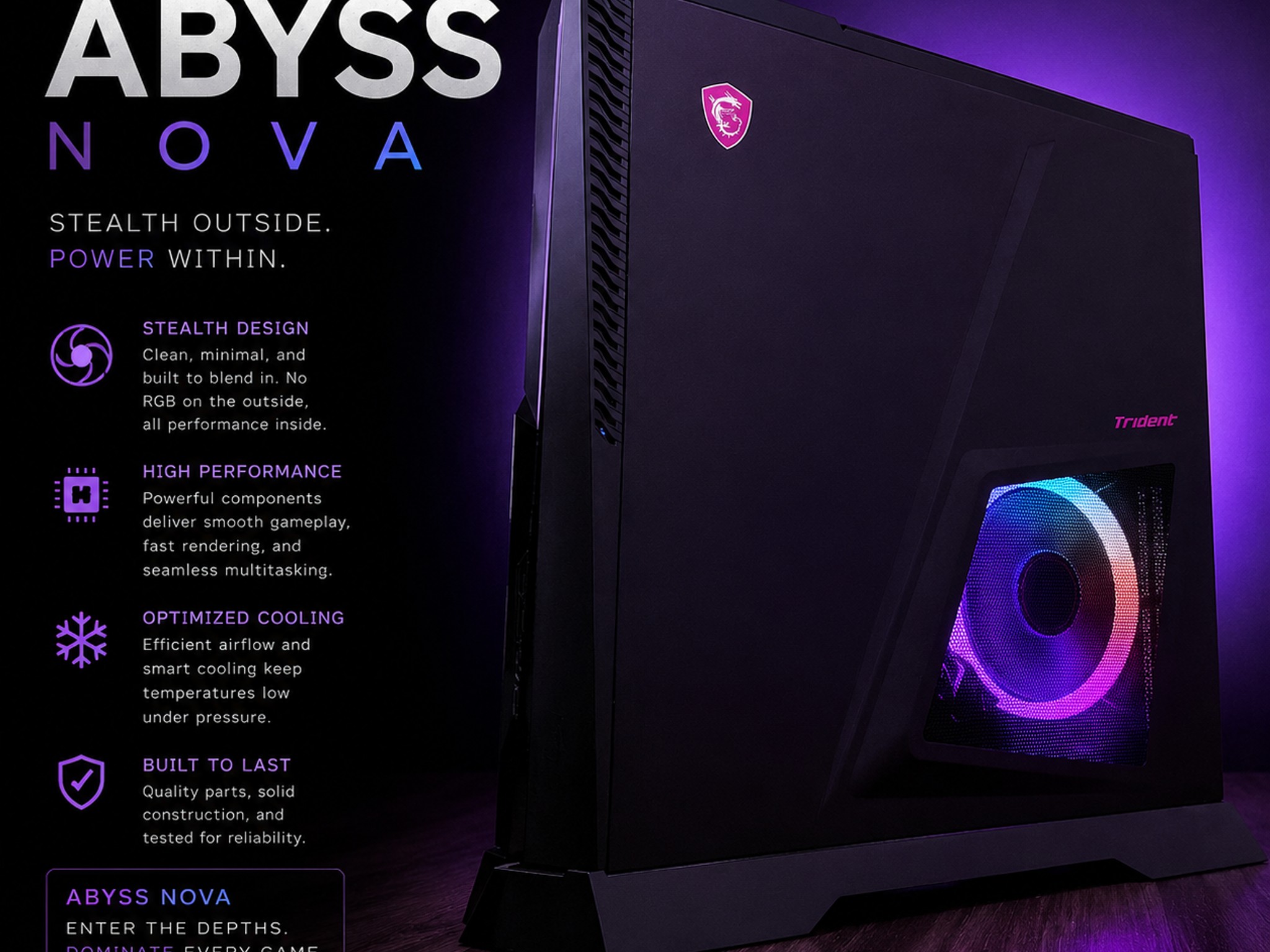 ⚫️"Abyss Nova"⚫️ | 1080/1440p Gaming | RTX 2080 Ti | Intel i9 9900kf | 16GB Ram | 512gb NVMe SSD