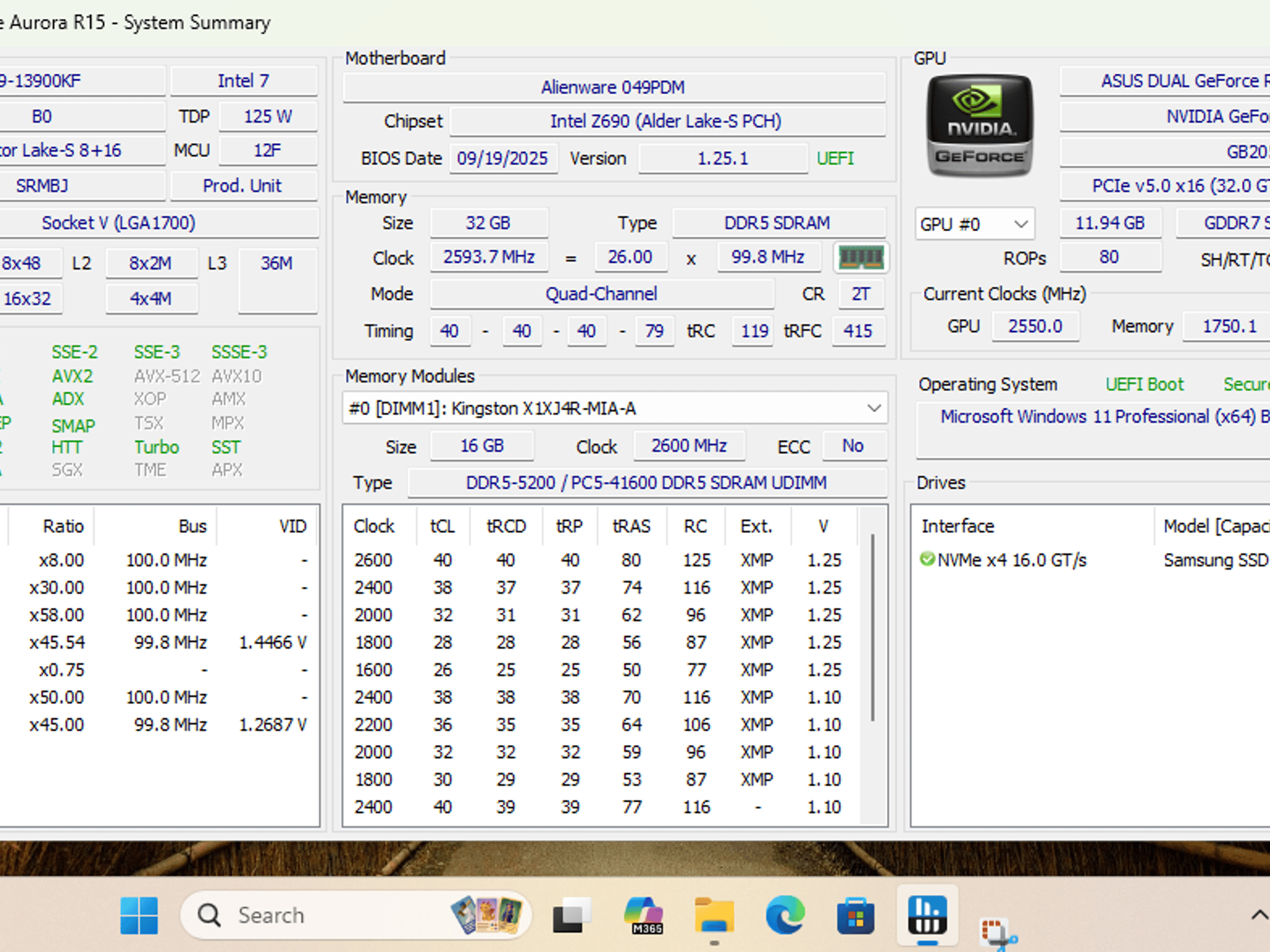 Alienware Aurora R15 – i9 + RTX 5070 | 1440p / 4K Ready | Fully Tested