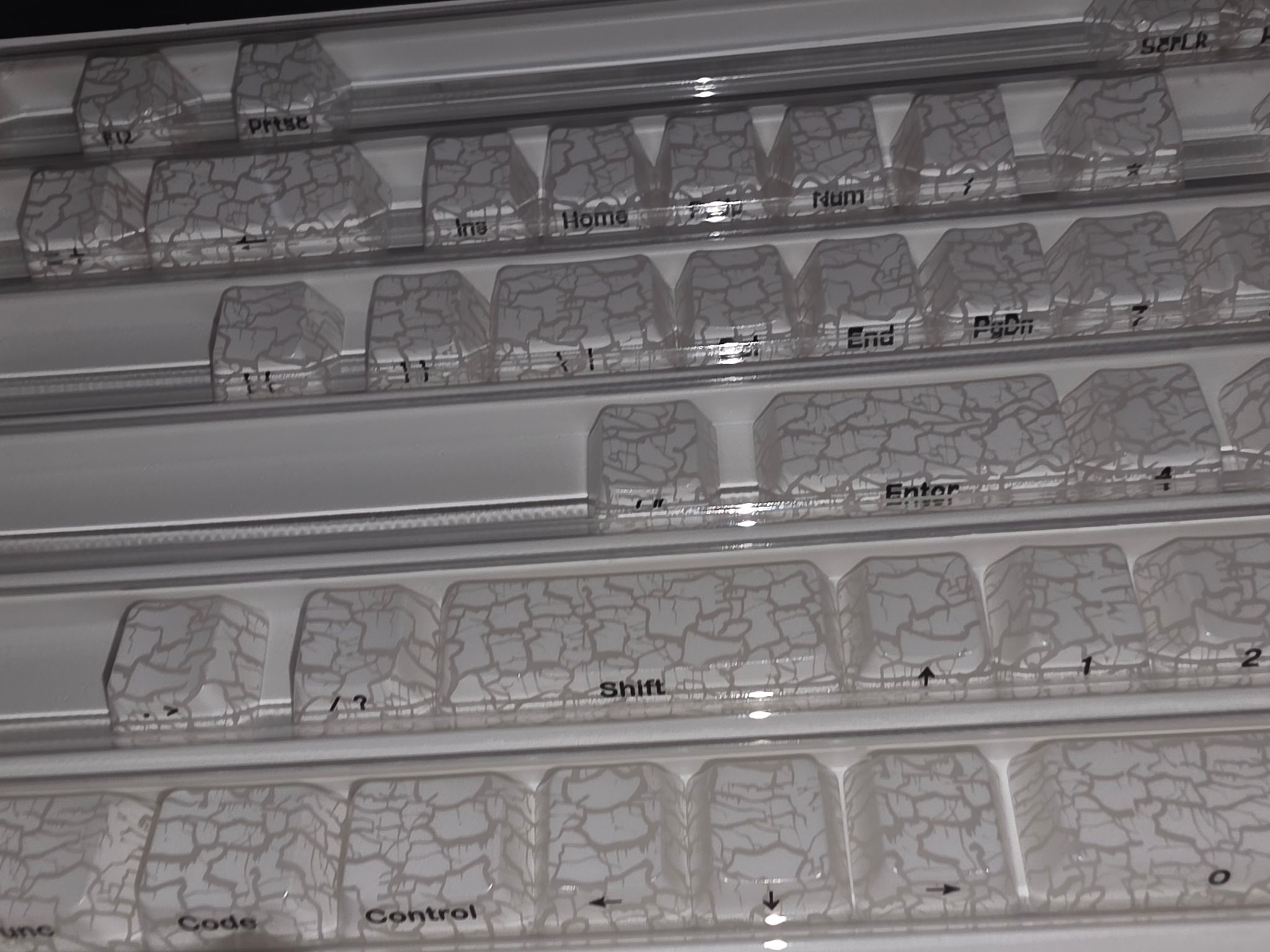 Xvx white cracked ice key caps