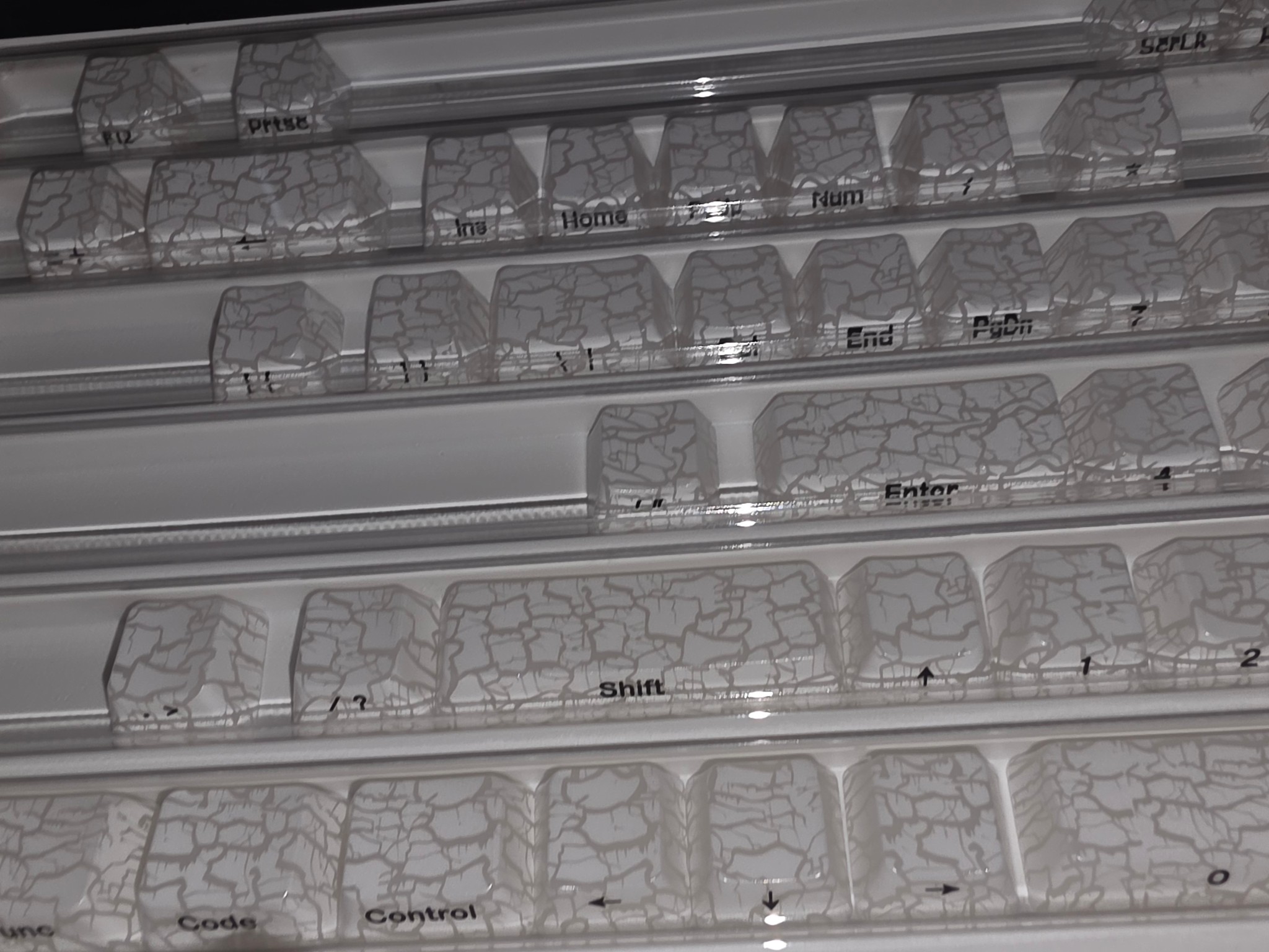 Xvx white cracked ice key caps