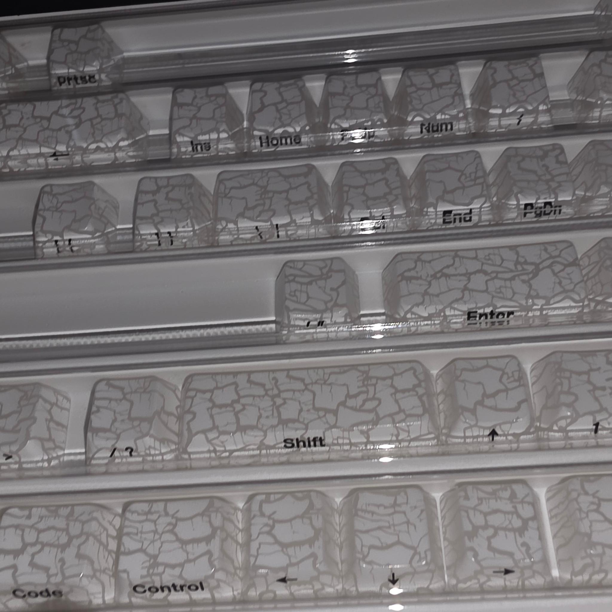 Xvx white cracked ice key caps
