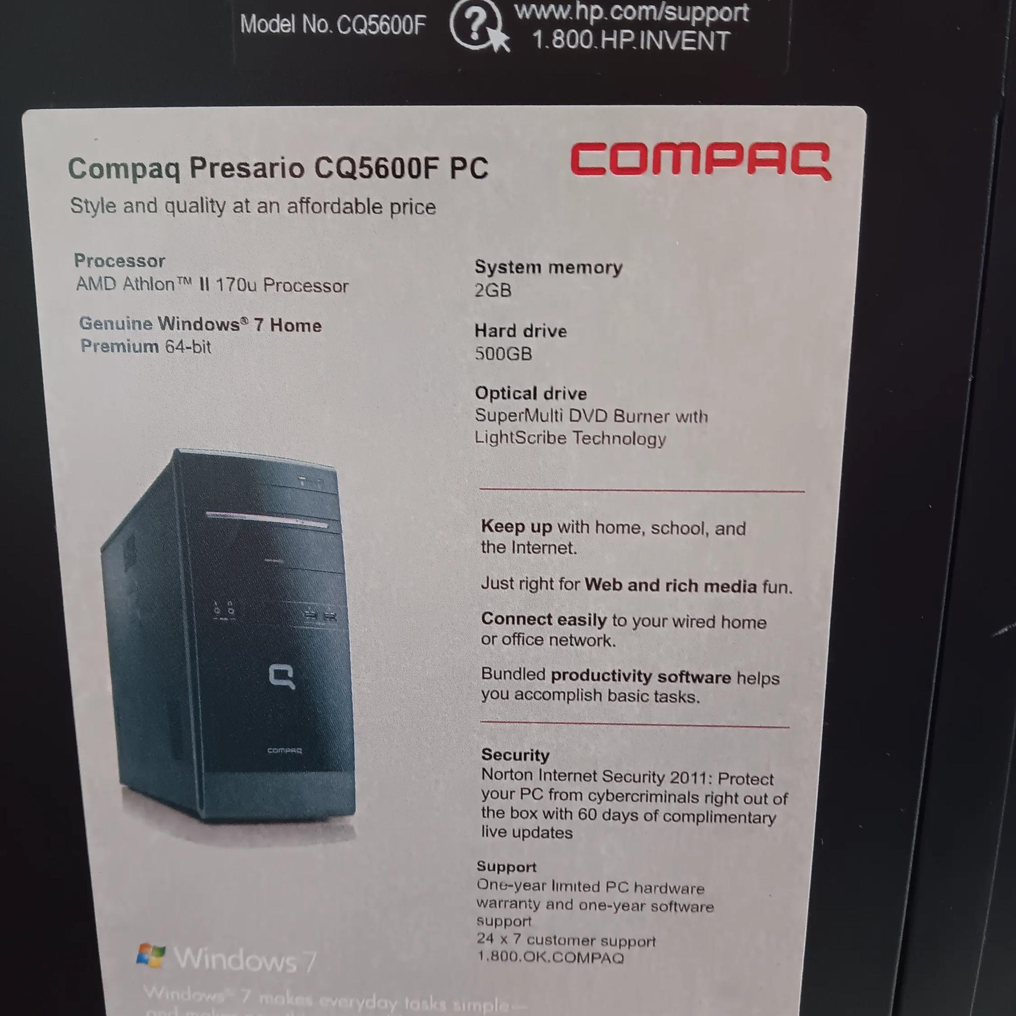OEM Compaq Presario CQ5000 Series Mini-Tower Case W/Extras