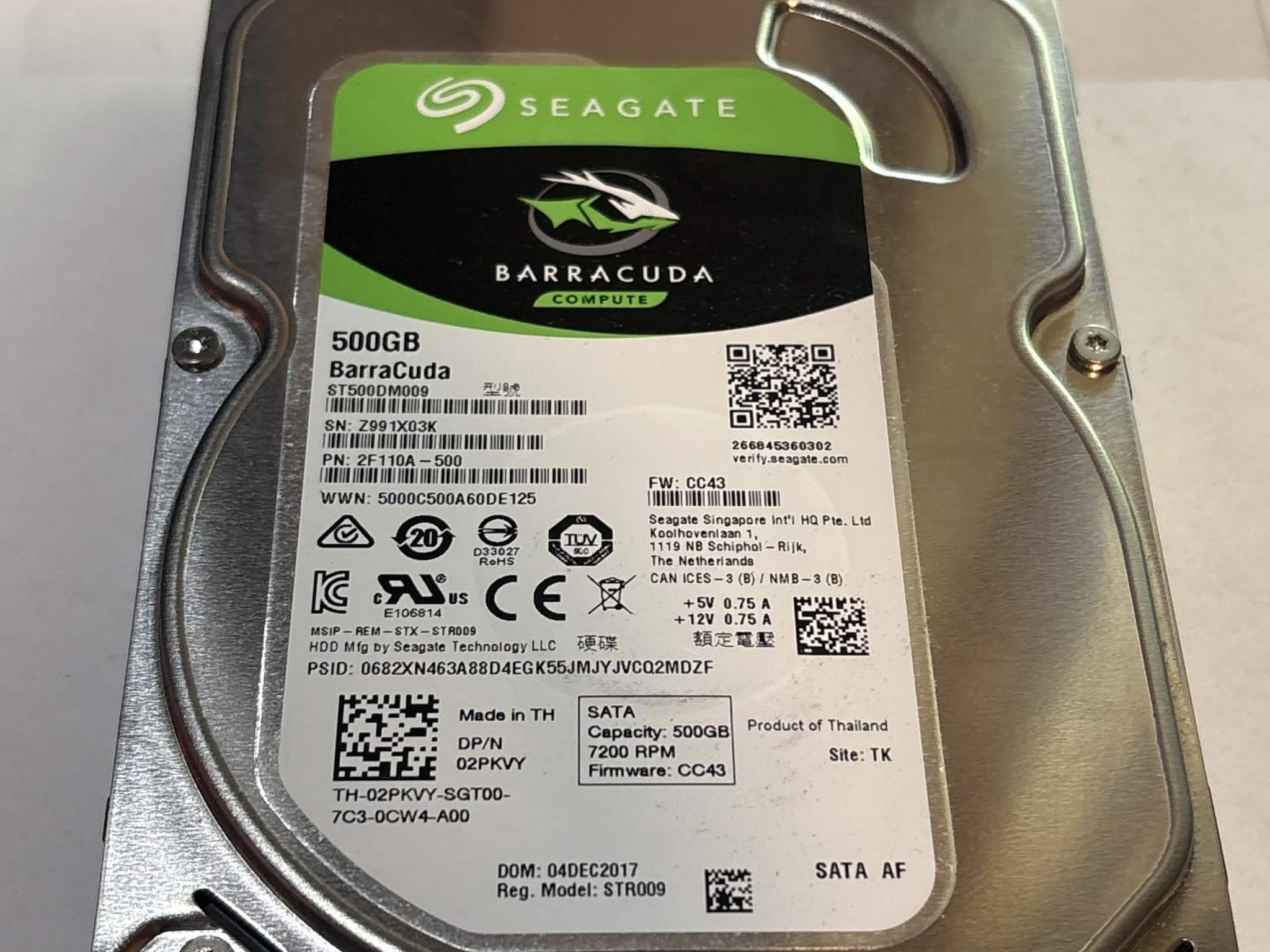 Seagate Barracuda 500GB 7200RPM SATA Hard Drive