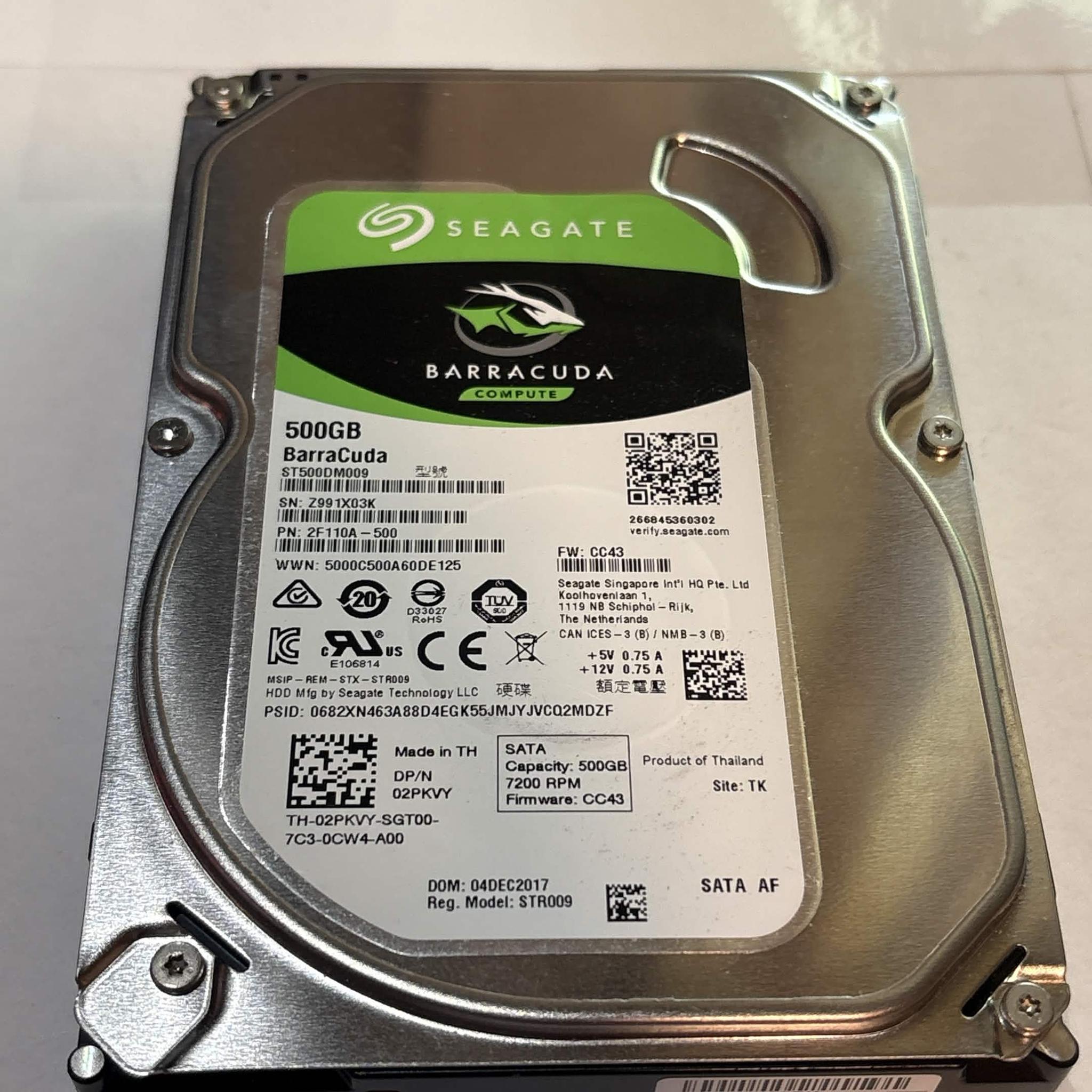 Seagate Barracuda 500GB 7200RPM SATA Hard Drive